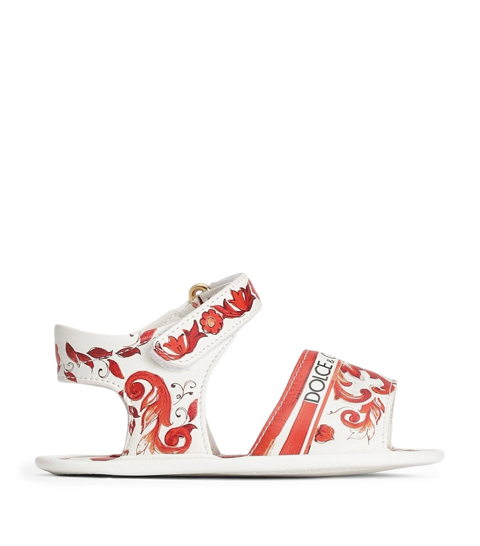 Dolce&Gabbana Kids Lambskin Majolica Sandals Maiolica Ora