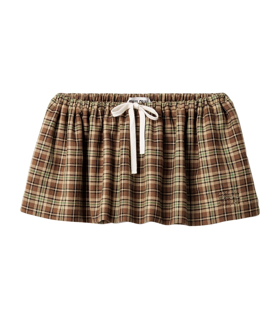 Wool Plaid Mini Skirt