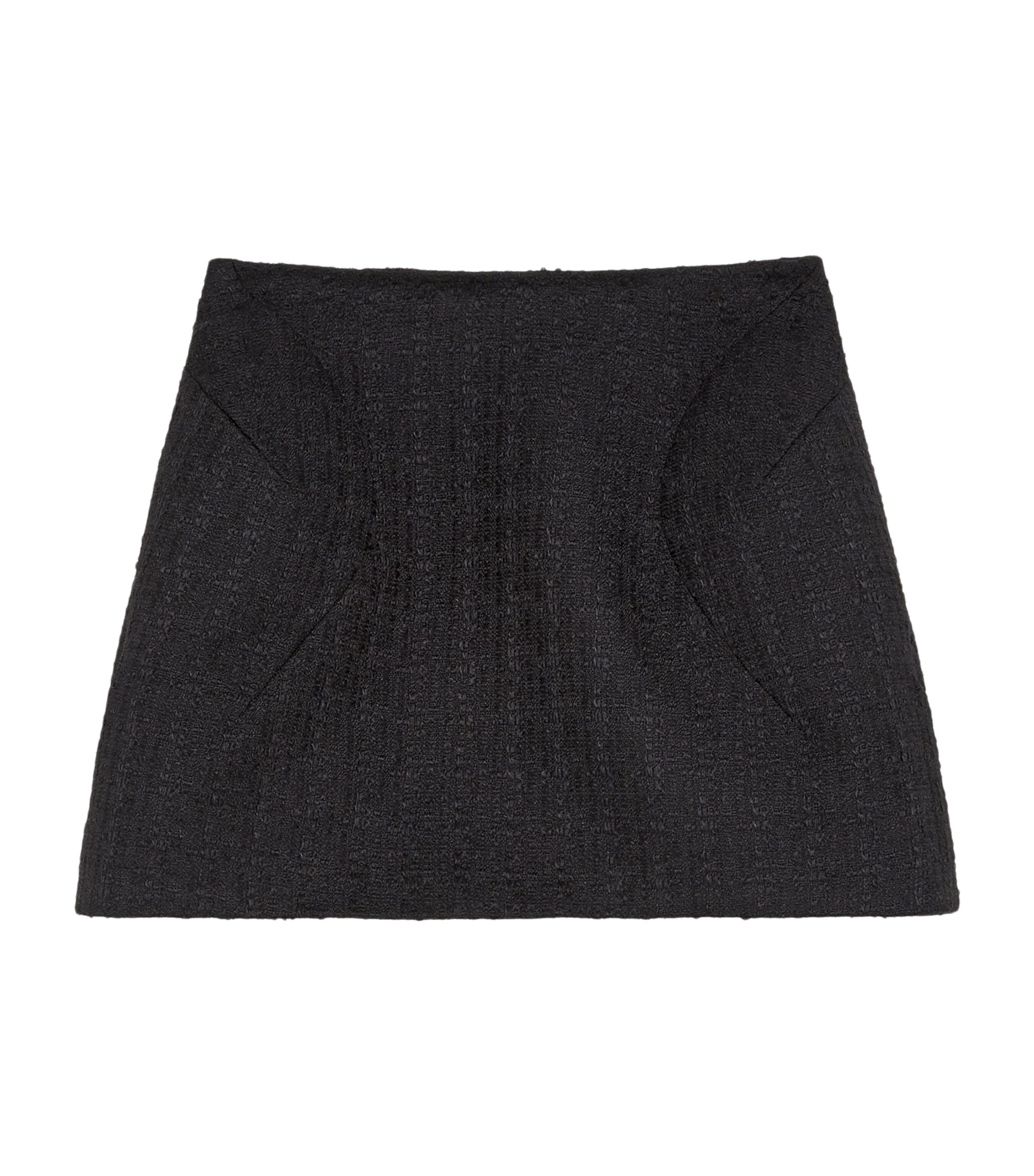 McQueen Womens Wool-Blend Tweed Mini Skirt