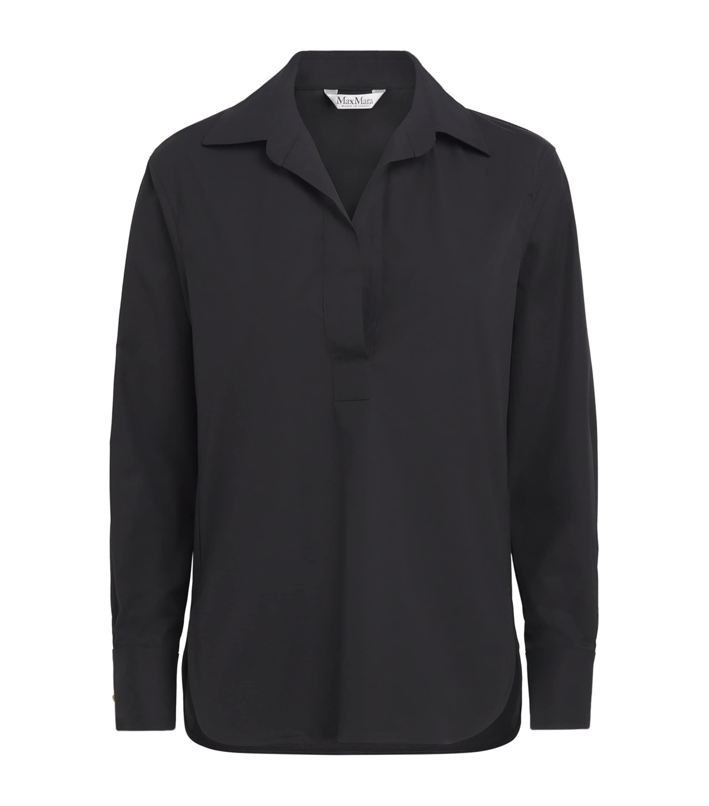 Max Mara Womens Stretch-Cotton Polo Shirt Black