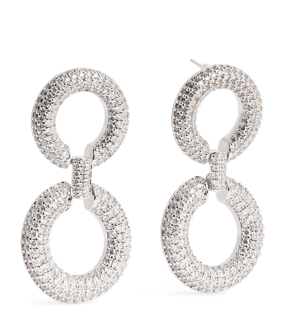 Tiered Crystal Link Earrings