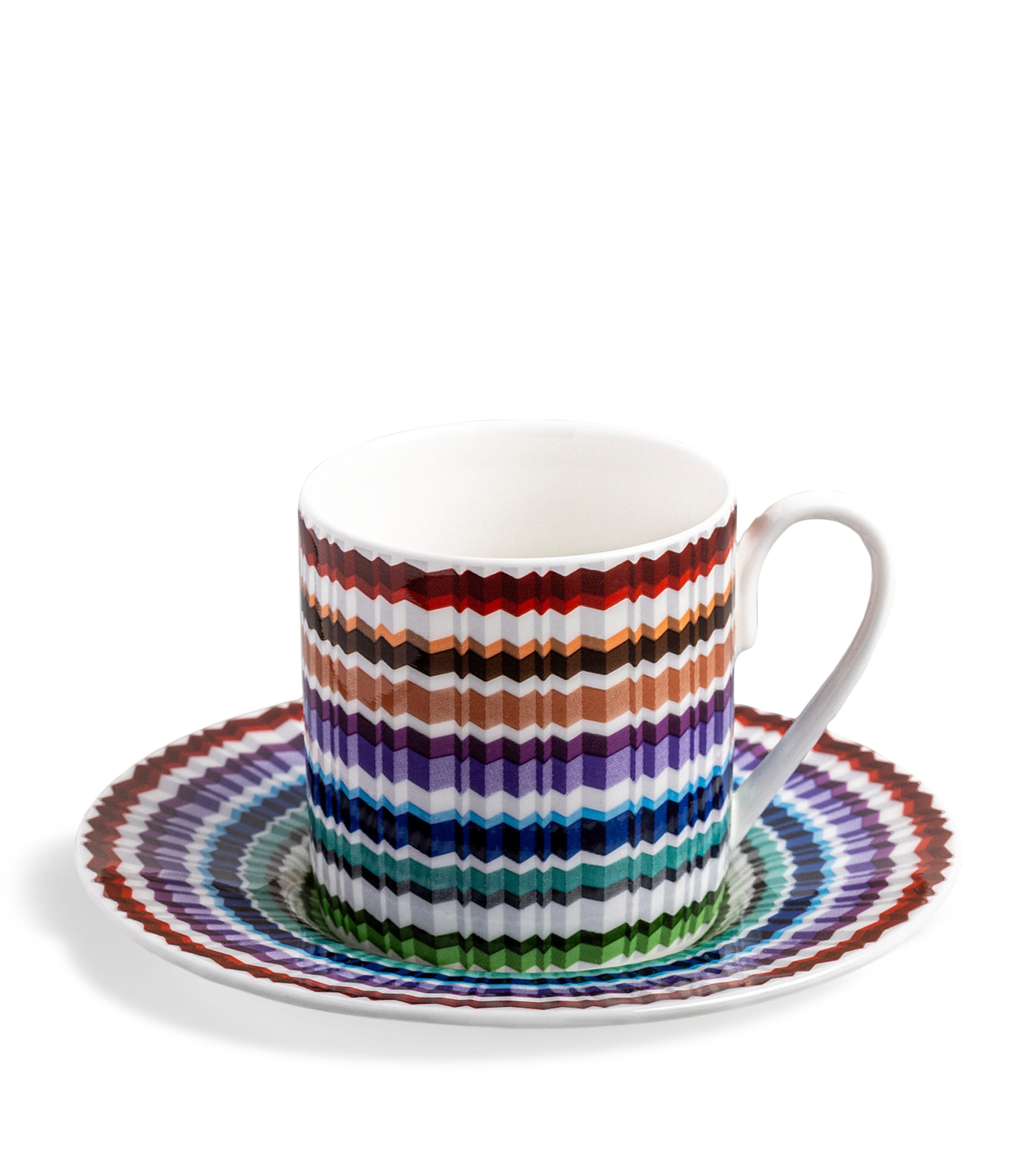 Missoni Porcelain WaveLux Coffee Cups and Saucers (Set of 2) Multicolour