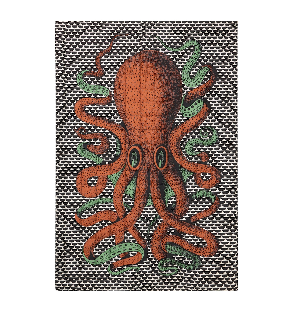 Fornasetti Silk Plaid Polipo Throw (140cm x 200cm)