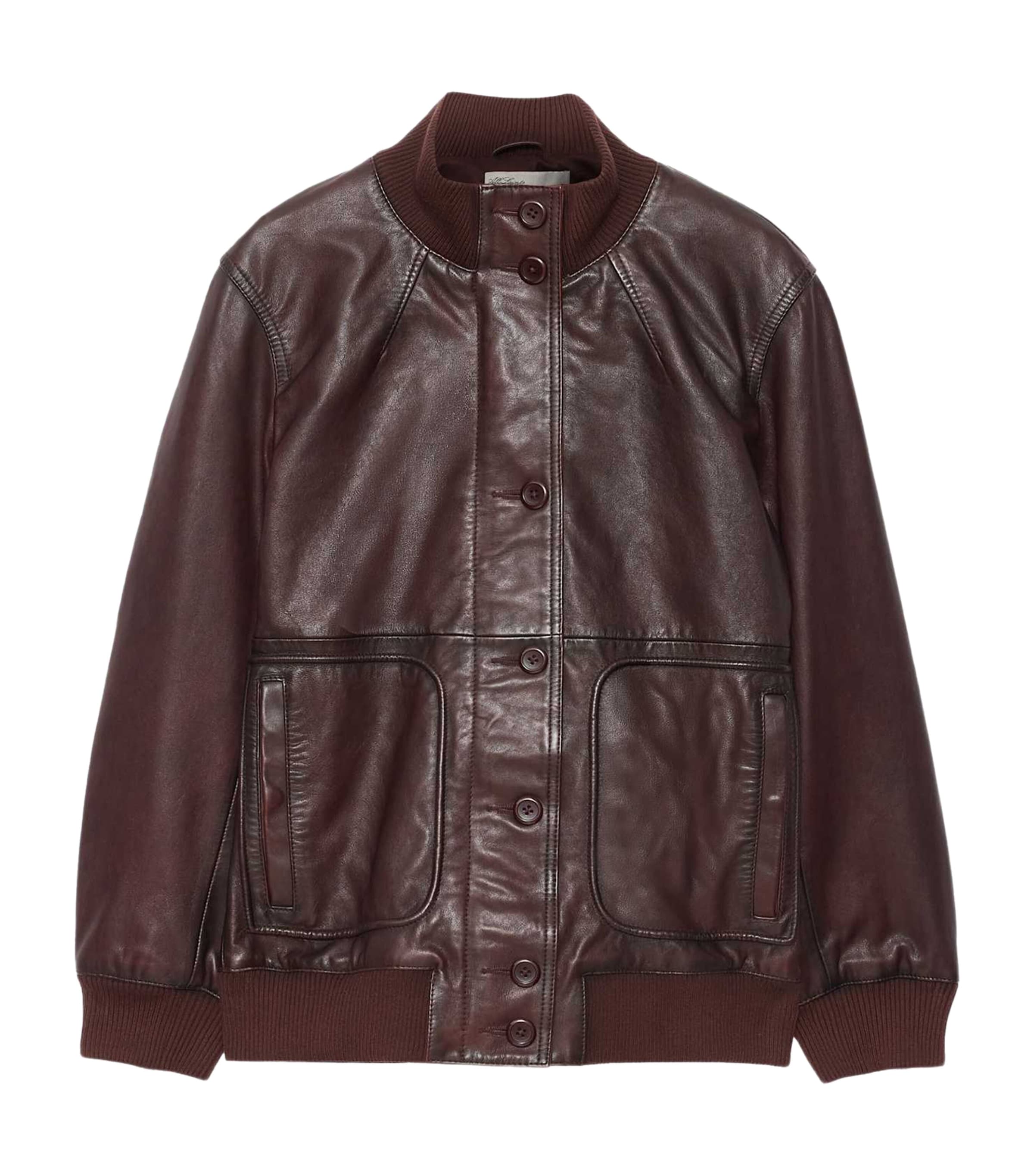 AllSaints Womens Memphis Leather Jacket Oxblood Red