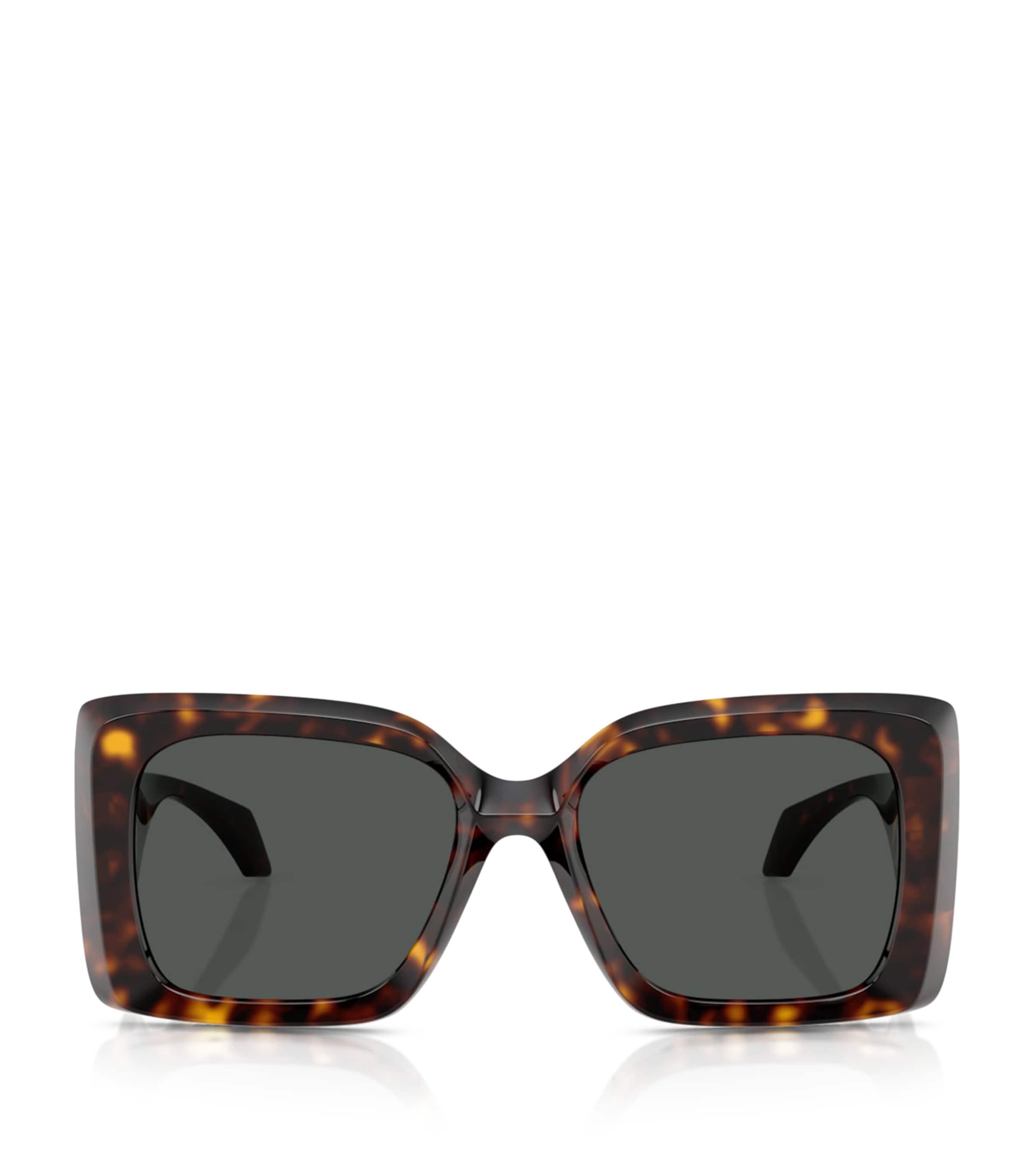 Versace Tortoise Square Irregular Sunglasses Brown