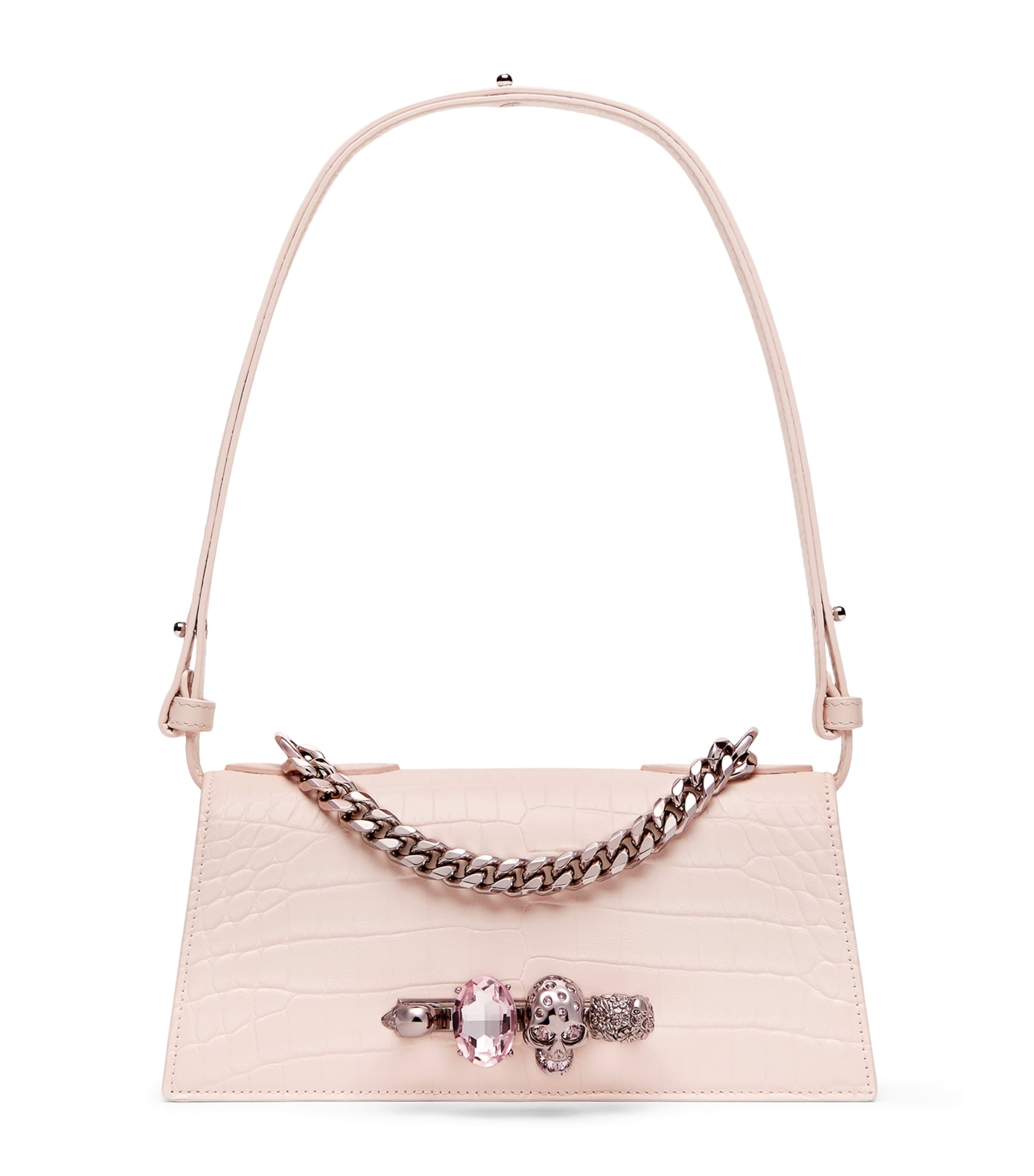 McQueen Mini Leather Jewelled Shoulder Bag