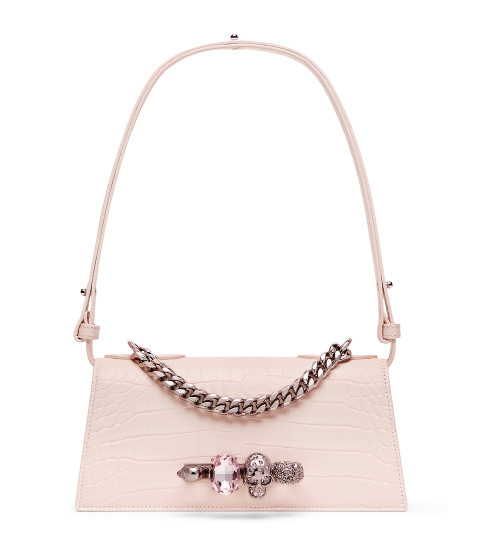 McQueen Mini Leather Jewelled Shoulder Bag