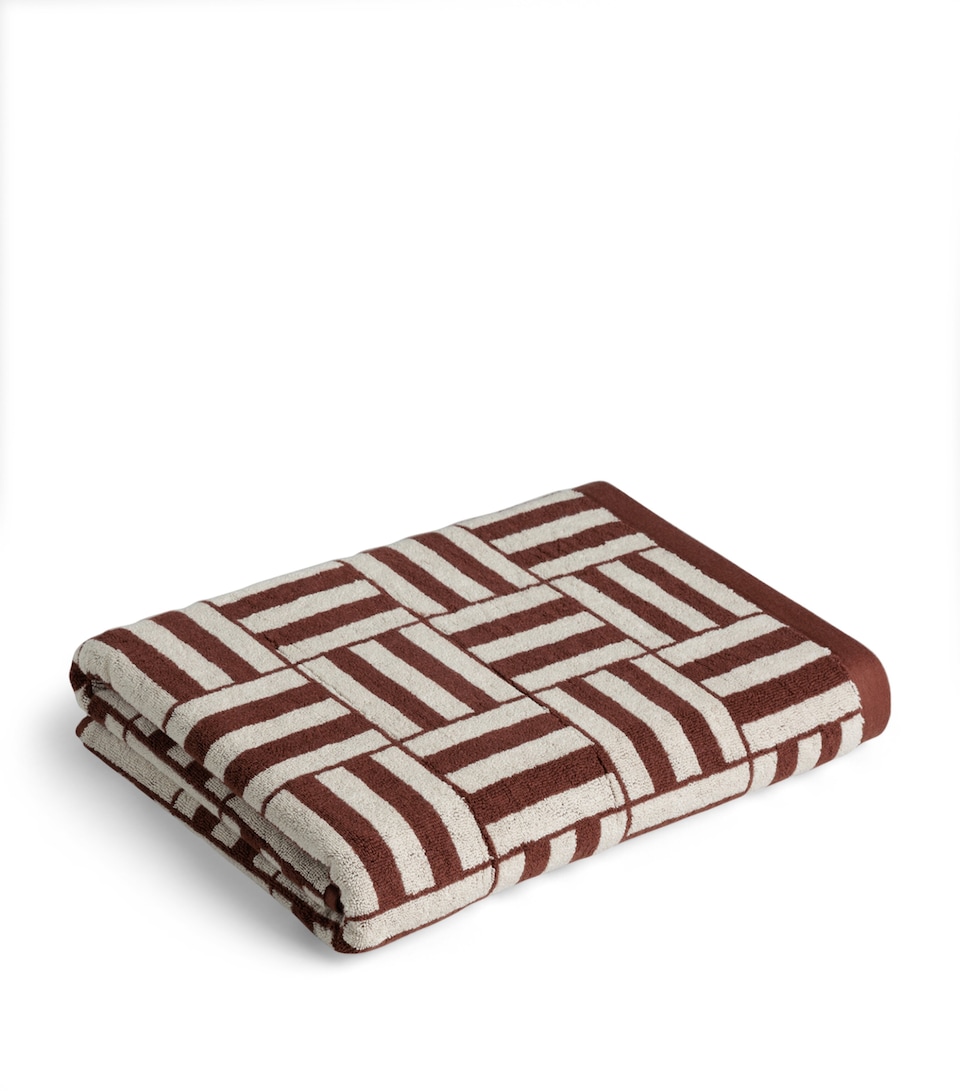 BAINA Cotton Weave Willis Beach Towel (90cm x 170cm) Mudbrick / Creme