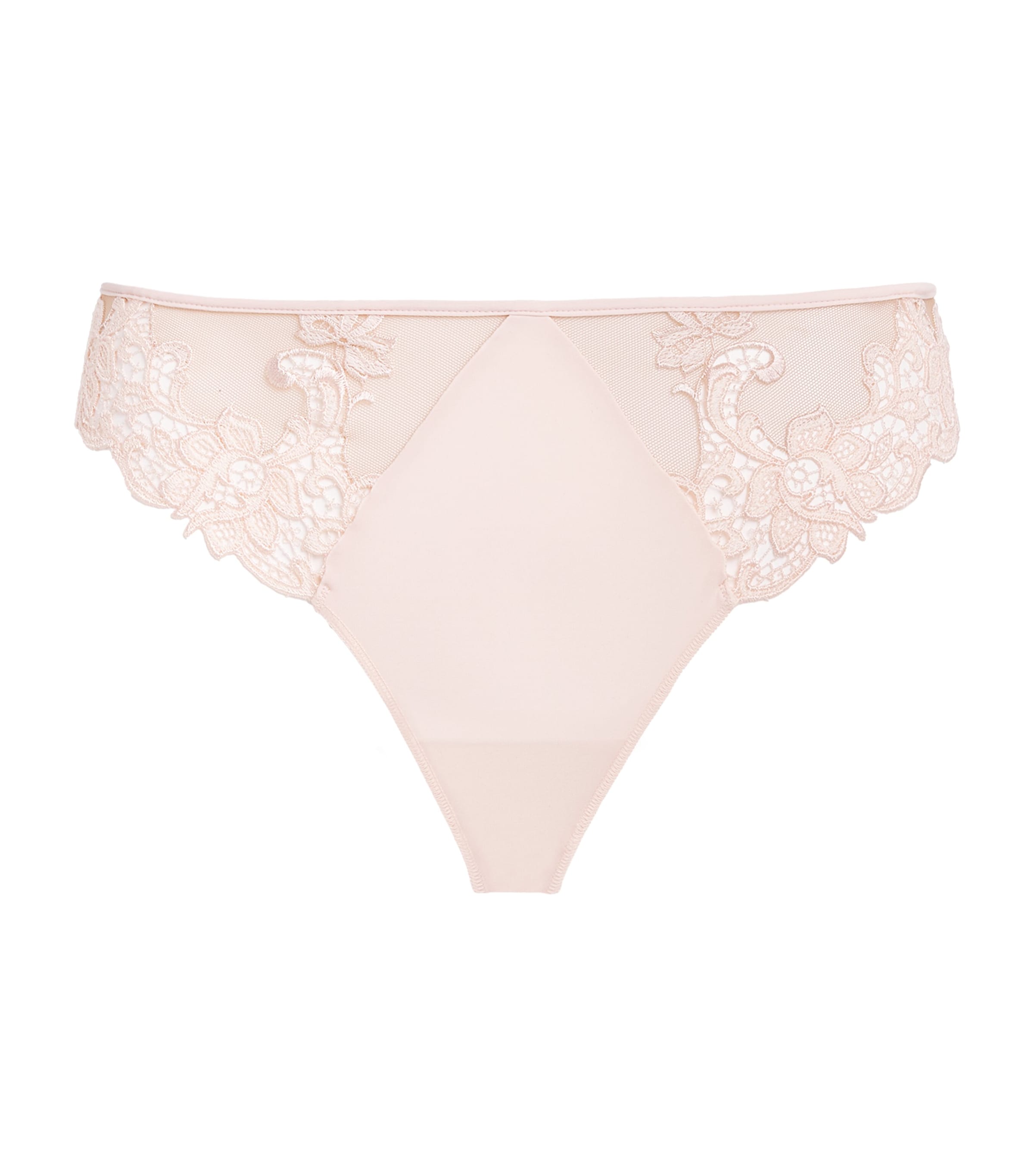 Simone Perele Womens Lace Saga Thong Rose Nude