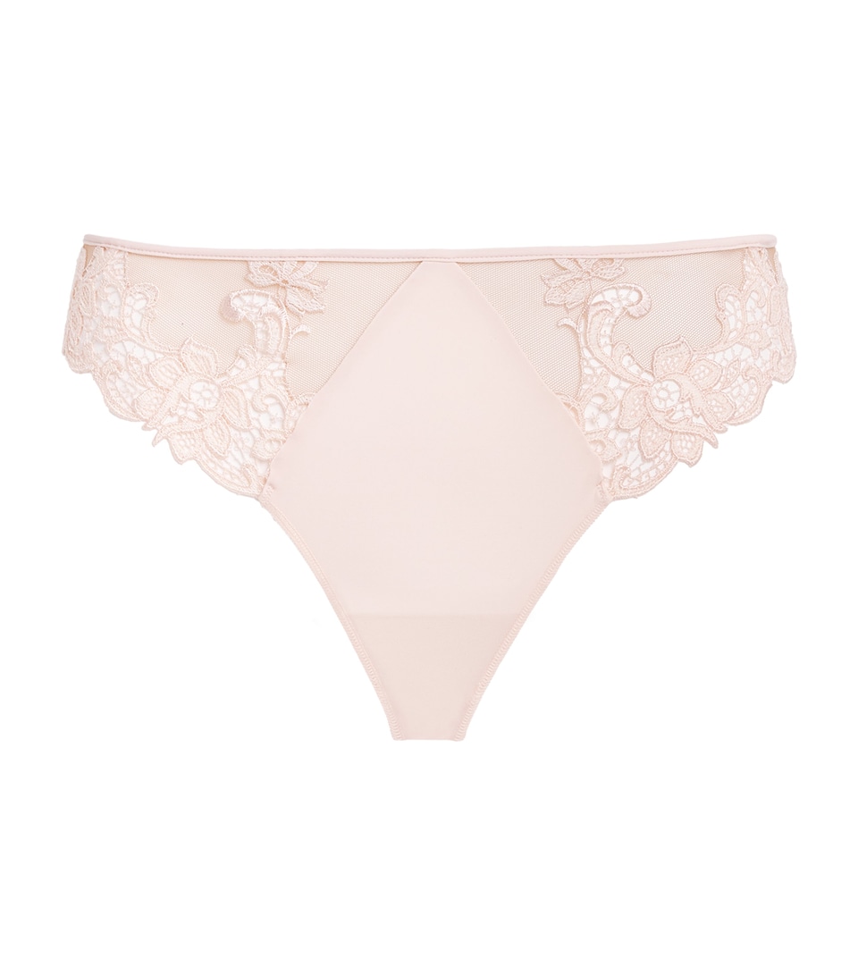 Simone Perele Womens Lace Saga Thong Rose Nude