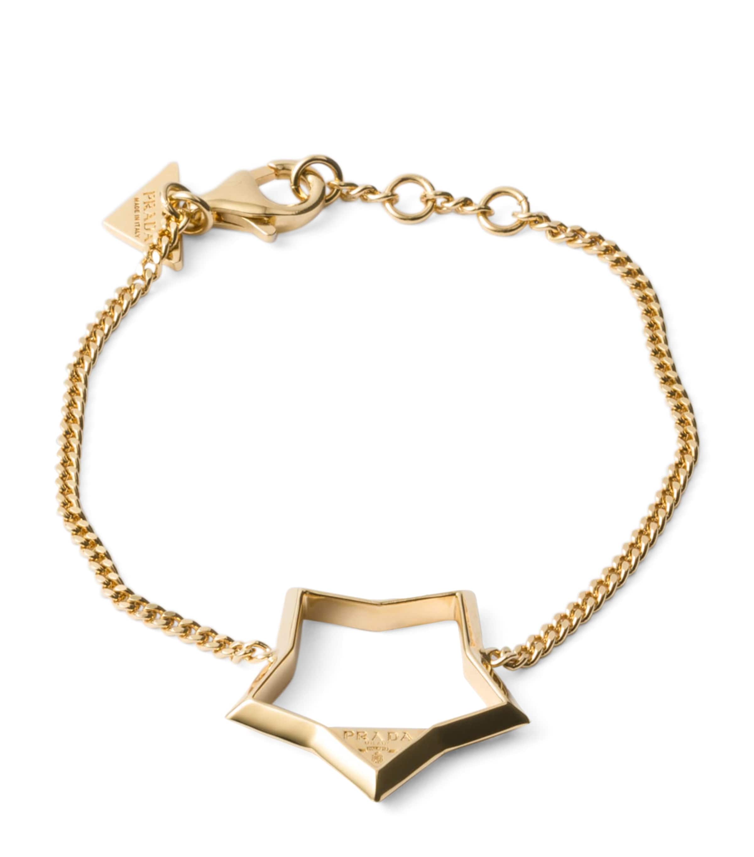 Prada Star Motif Chain Bracelet Gold/silver