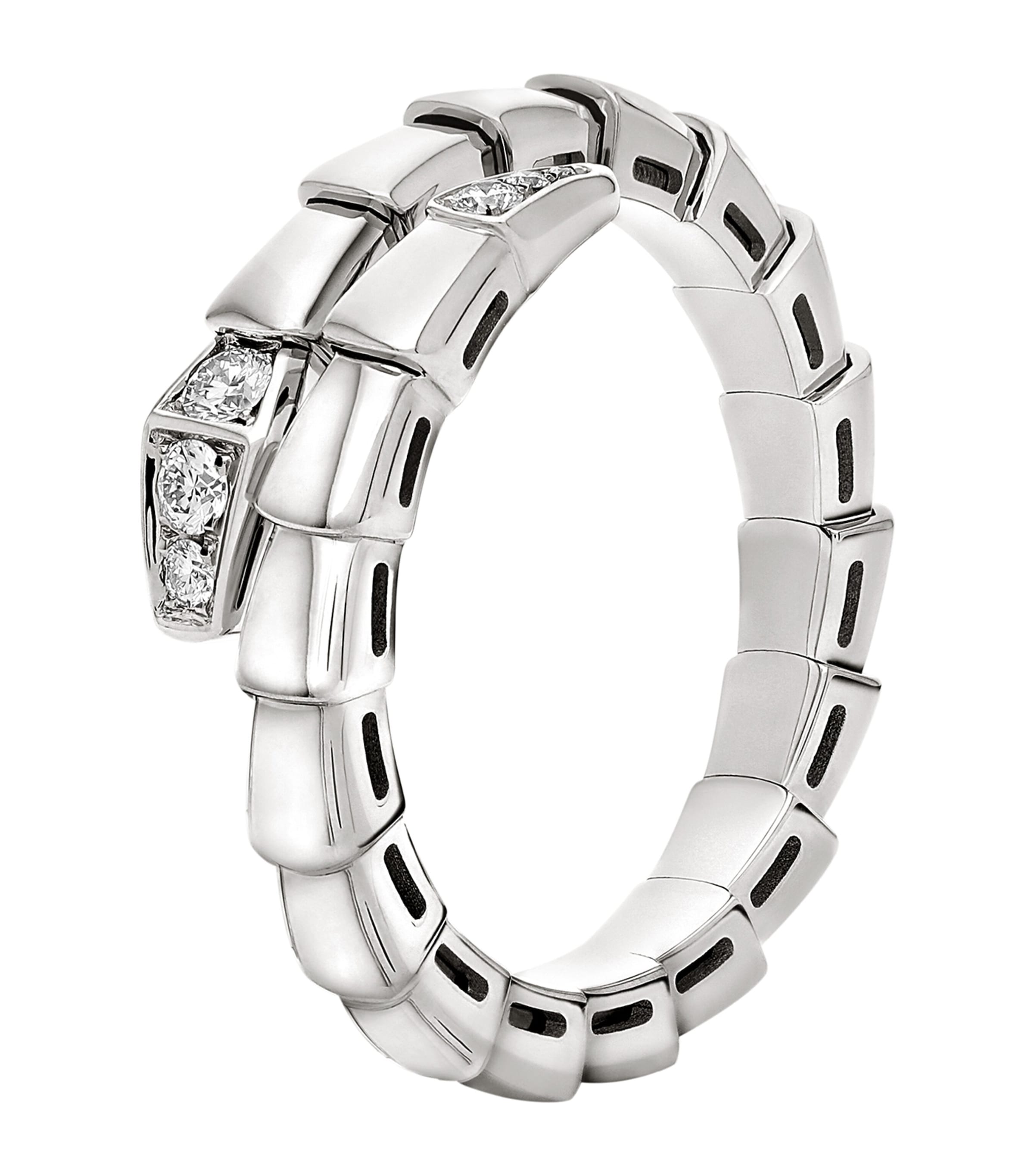 Bvlgari White Gold and Diamond Serpenti Viper Ring White Gold