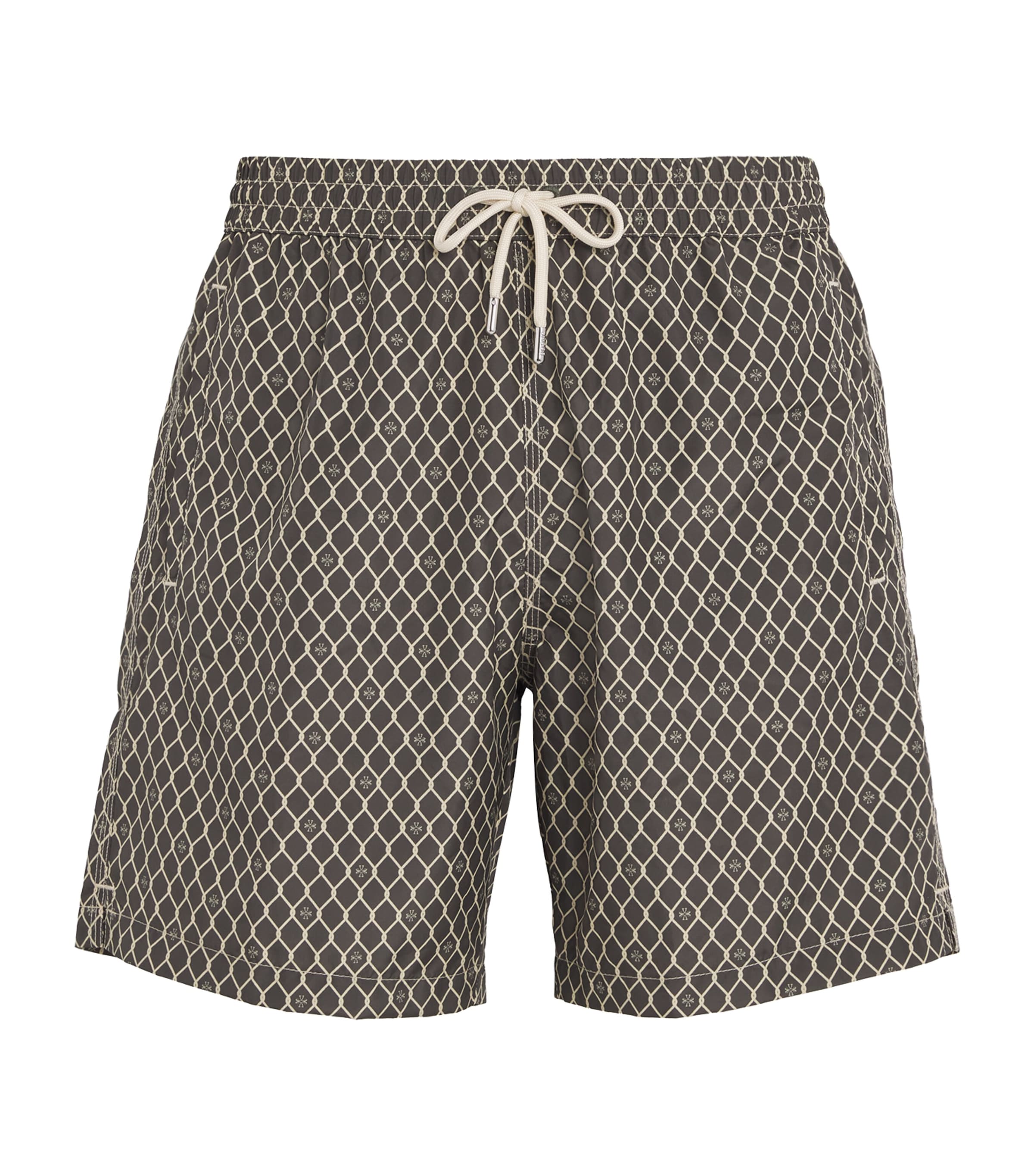 Diamond Print Bermuda Swim Shorts