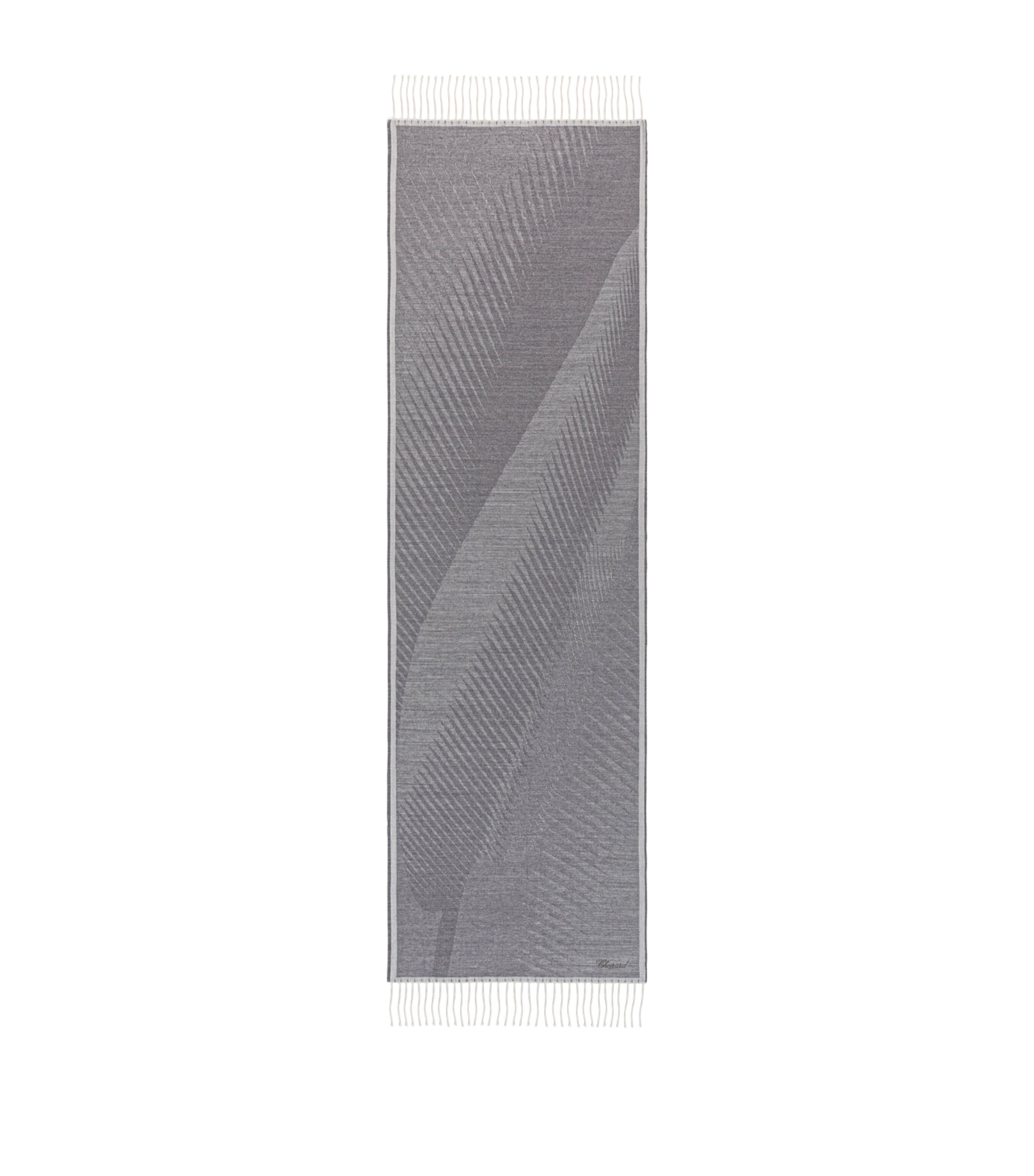Chopard Wool-Cashmere Alpine Eagle Scarf Grey