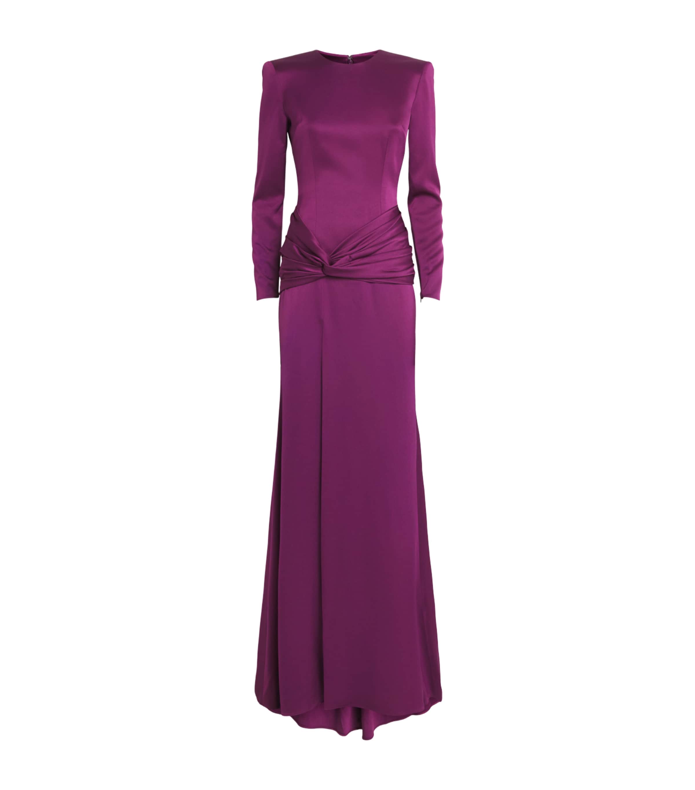 Alex Perry Womens Satin Crêpe gown Plum