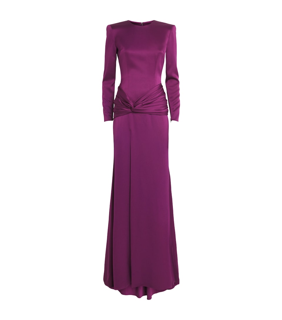 Alex Perry Womens Satin Crêpe gown Plum
