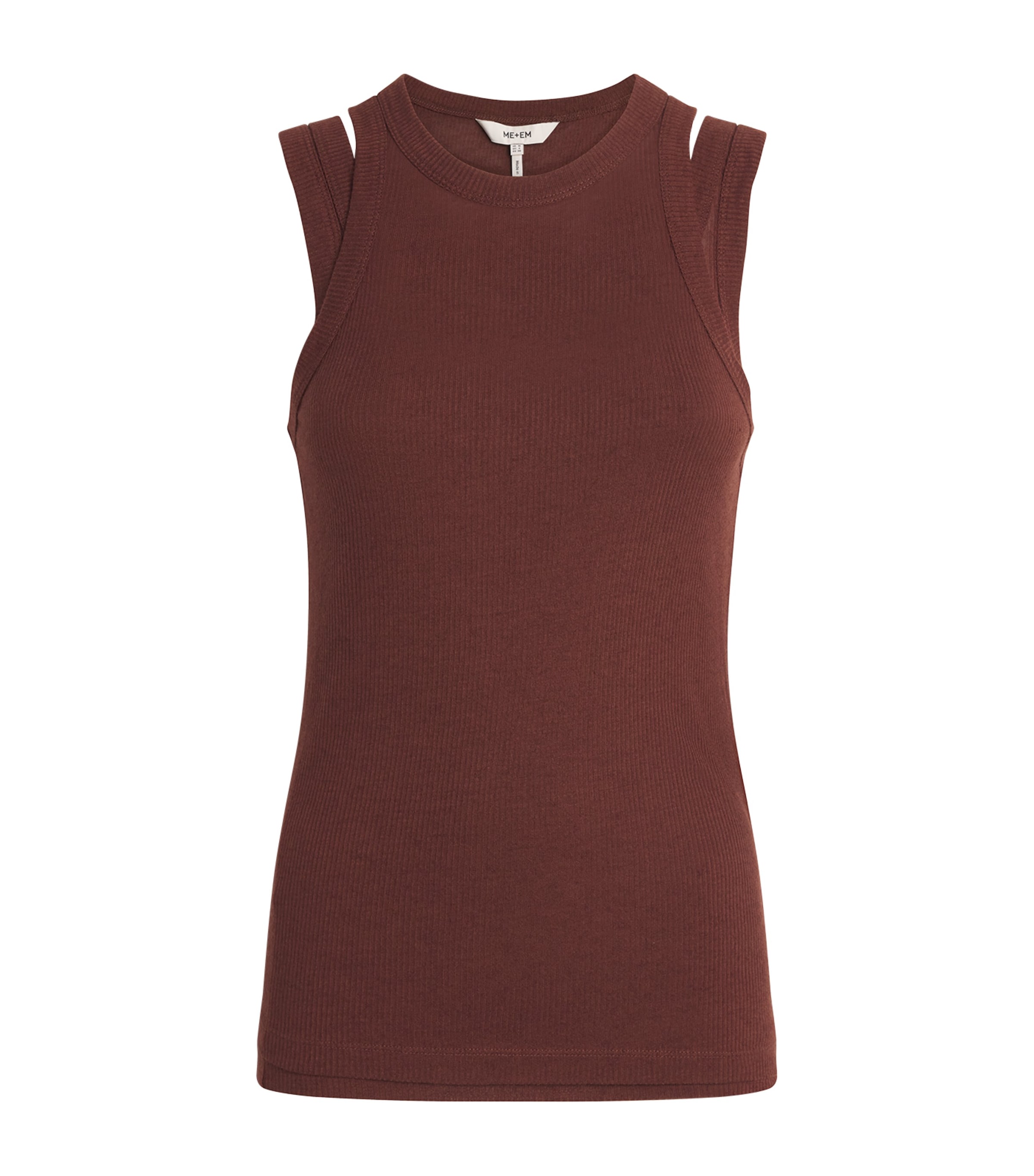 ME+EM Womens 2-In-1 Tank Top Cinnamon Brown