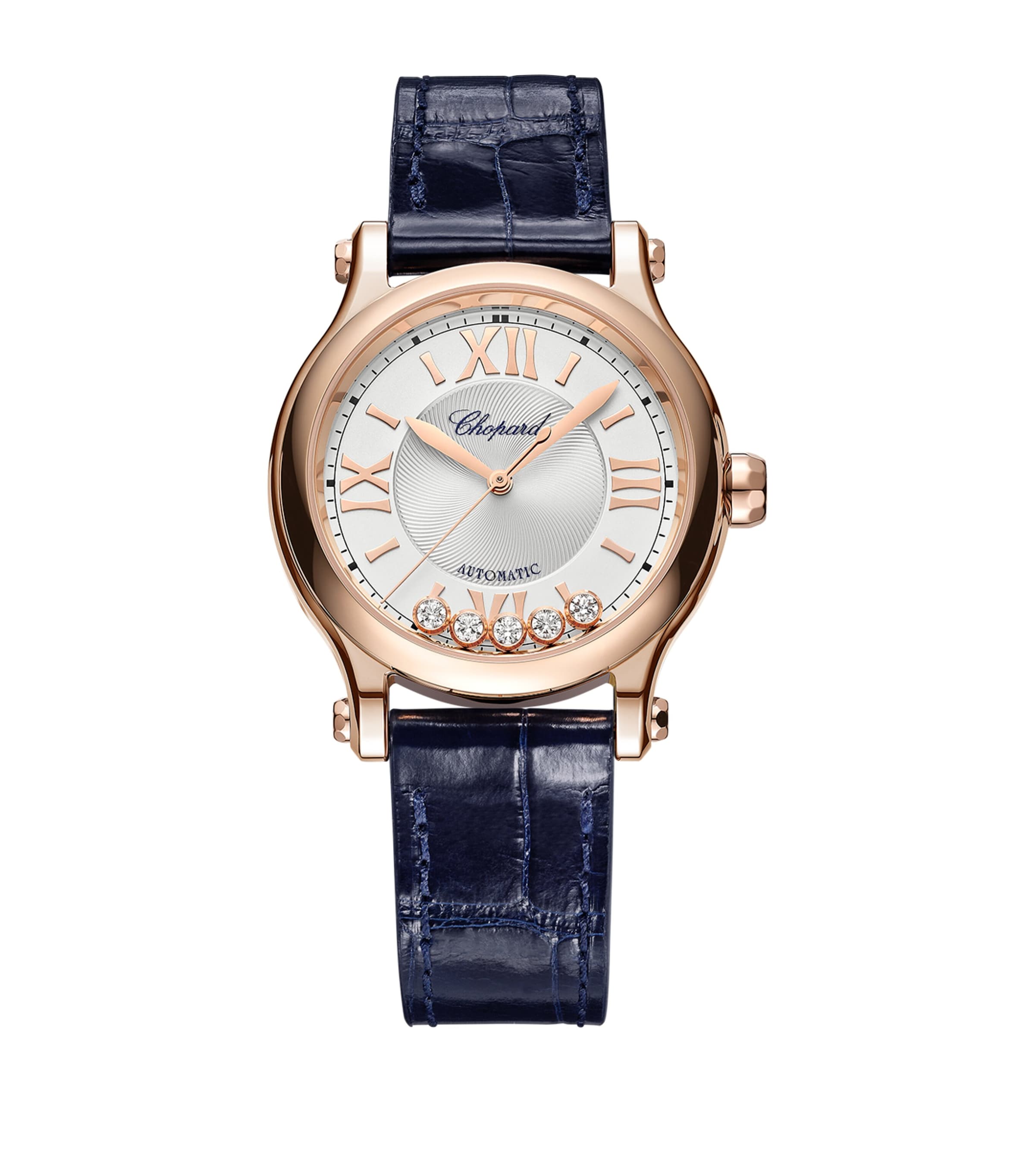Rose Gold and Diamond Happy Sport Automatic Watch 33mm