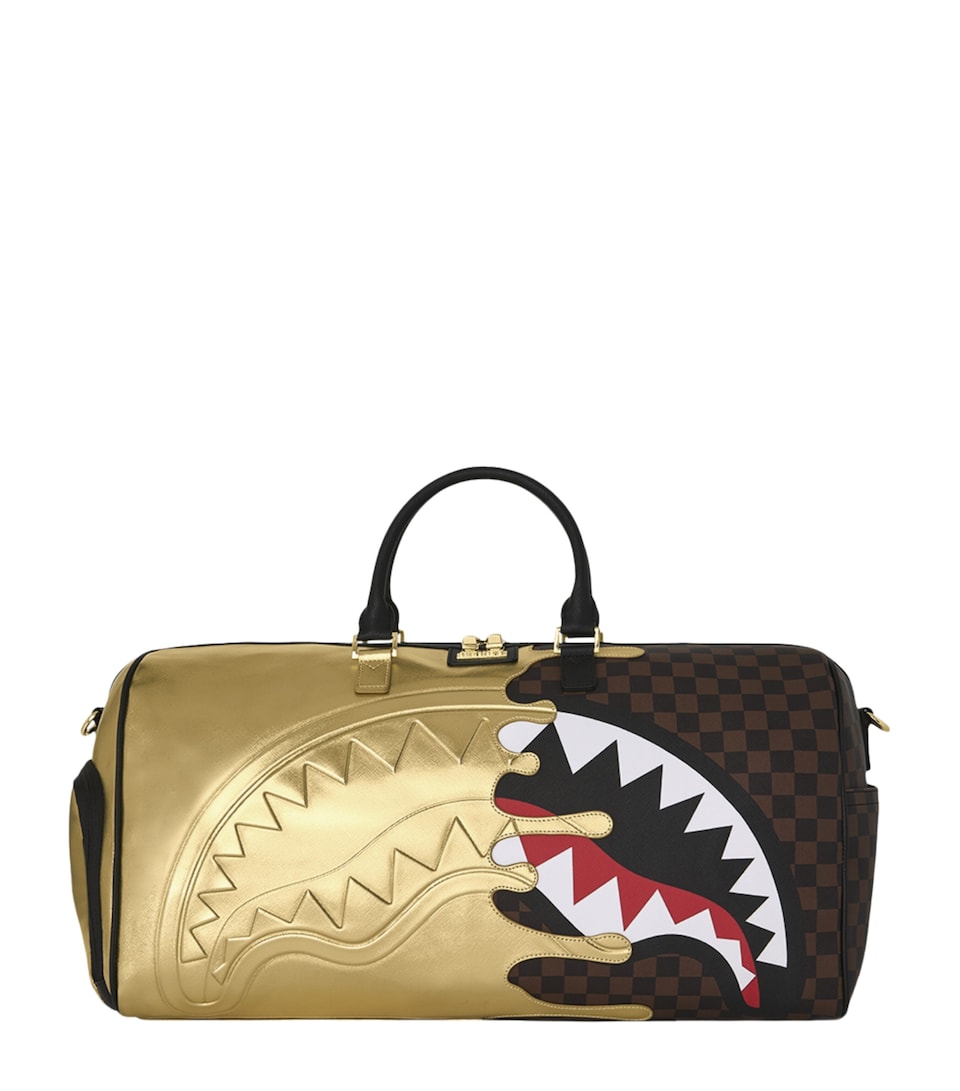 Sprayground Sharks In Paris Gold Drip Holdall Gold