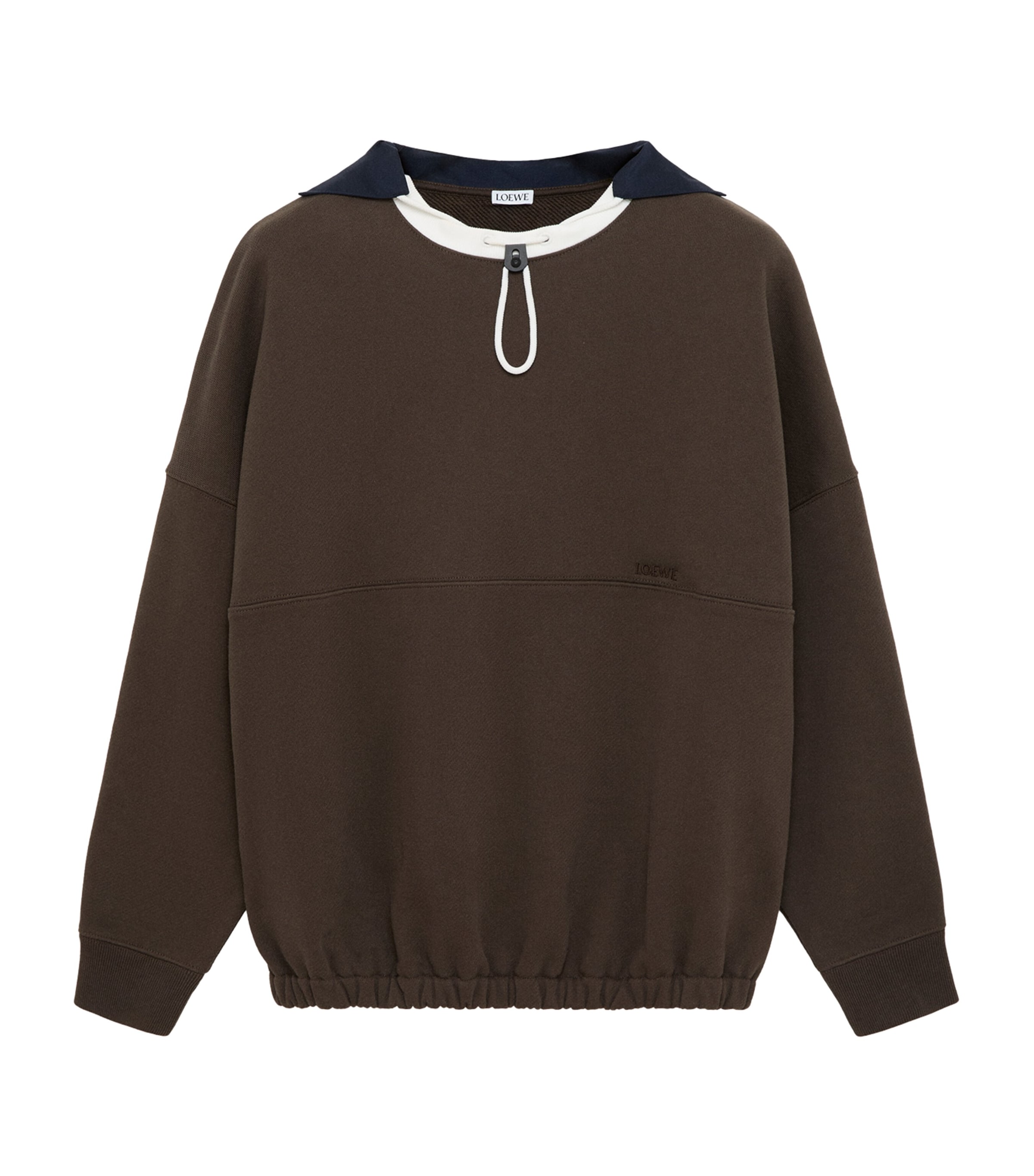 LOEWE Womens Cotton-Blend Drawstring Sweatshirt Brown