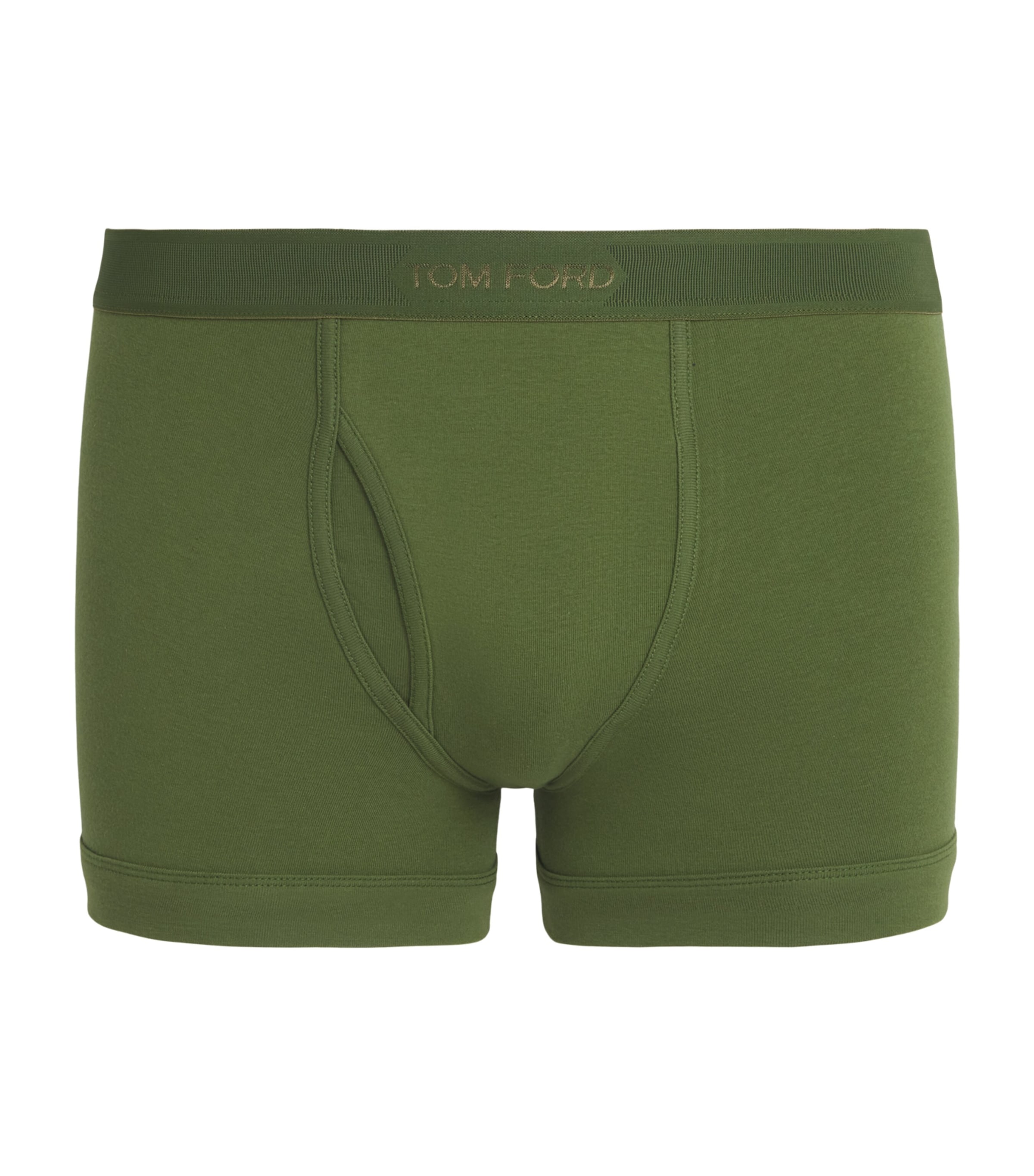 TOM FORD Mens Stretch-Cotton Logo Boxer Briefs Khaki