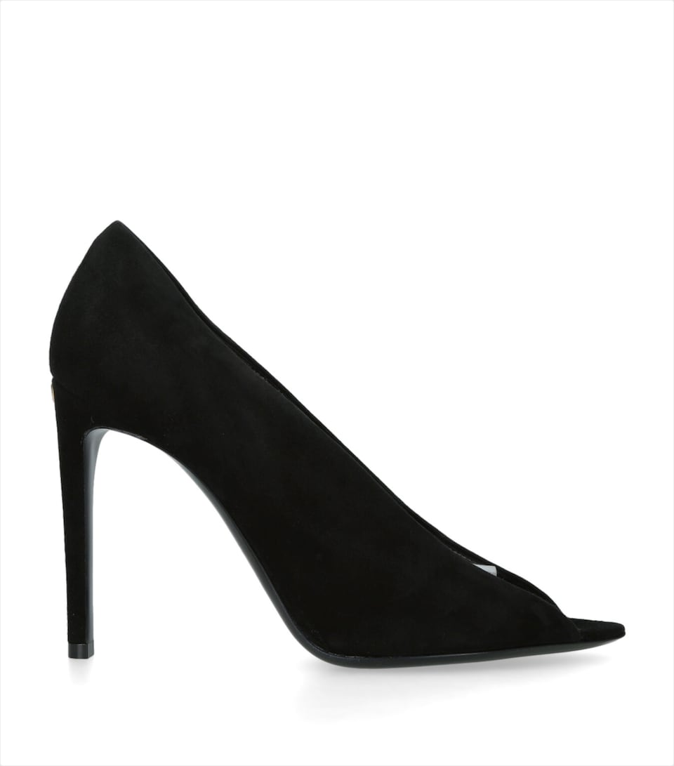 Valentino Garavani Leather Revele Peep-Toe Heels 105 Blk/other