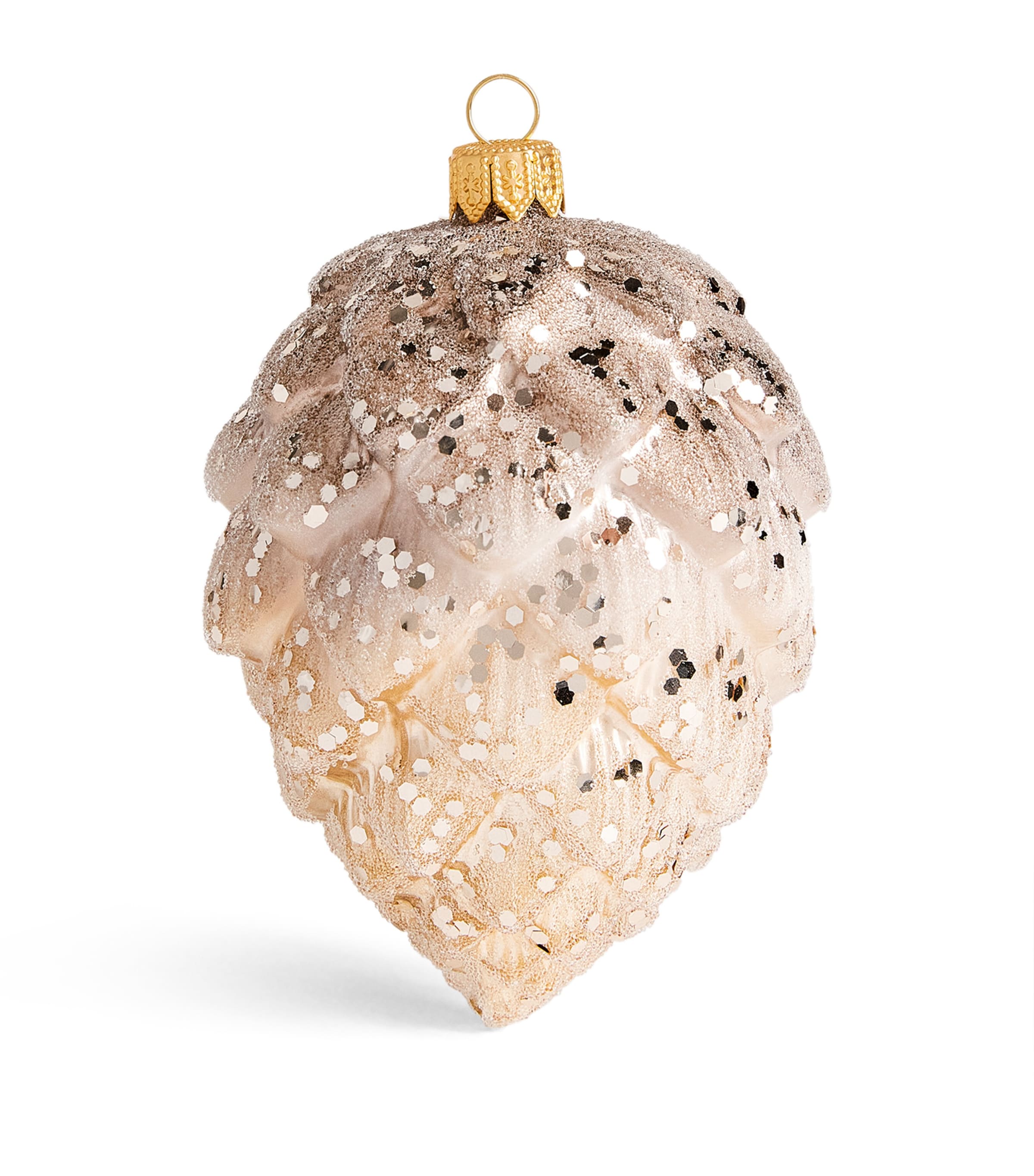 Harrods Glitter Acorn Tree Decoration Grpt Lcr+chpgn Mtlic