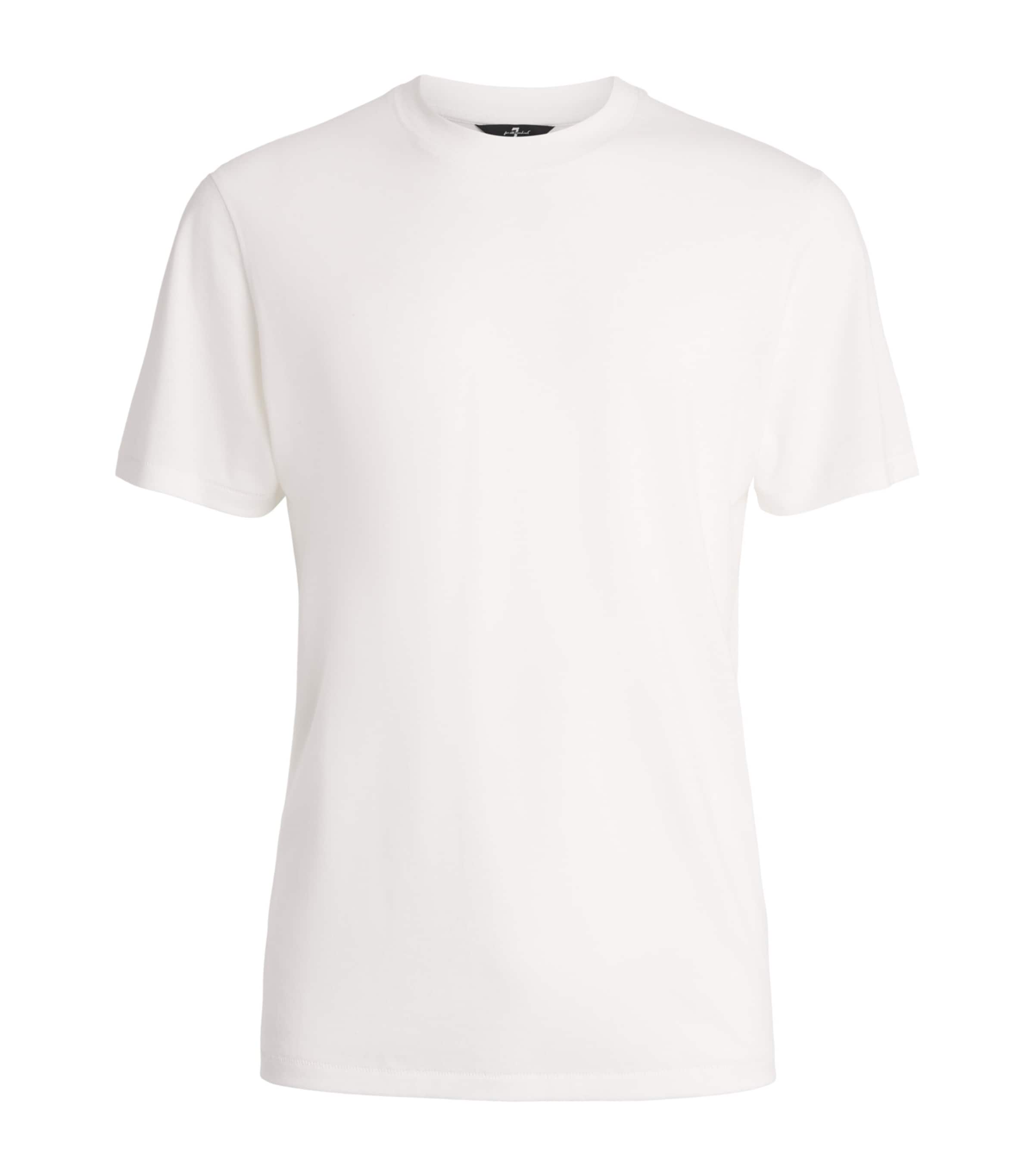 7 For All Mankind Mens Crew-Neck T-Shirt White