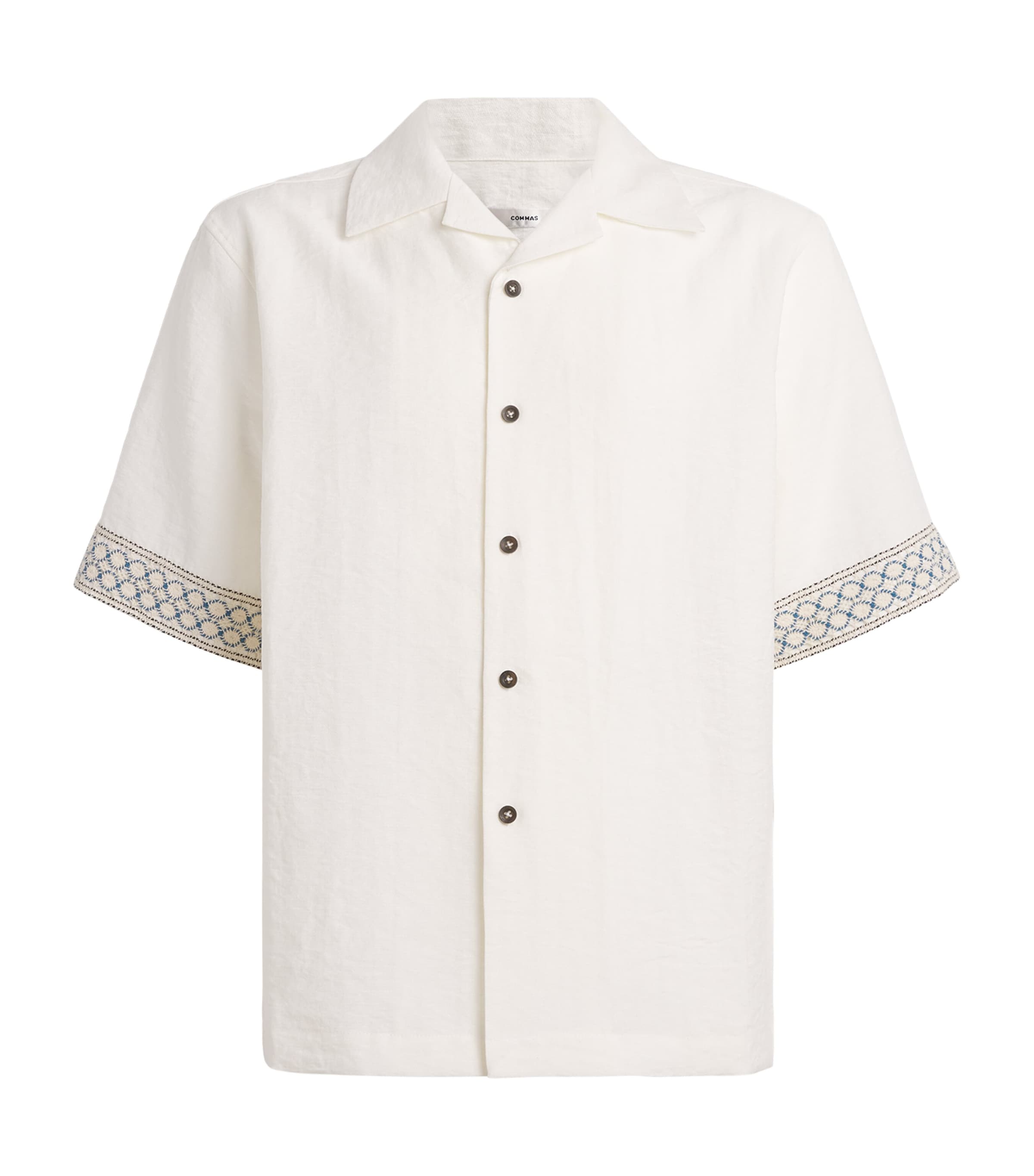 Crochet-Trim Short-Sleeve Shirt
