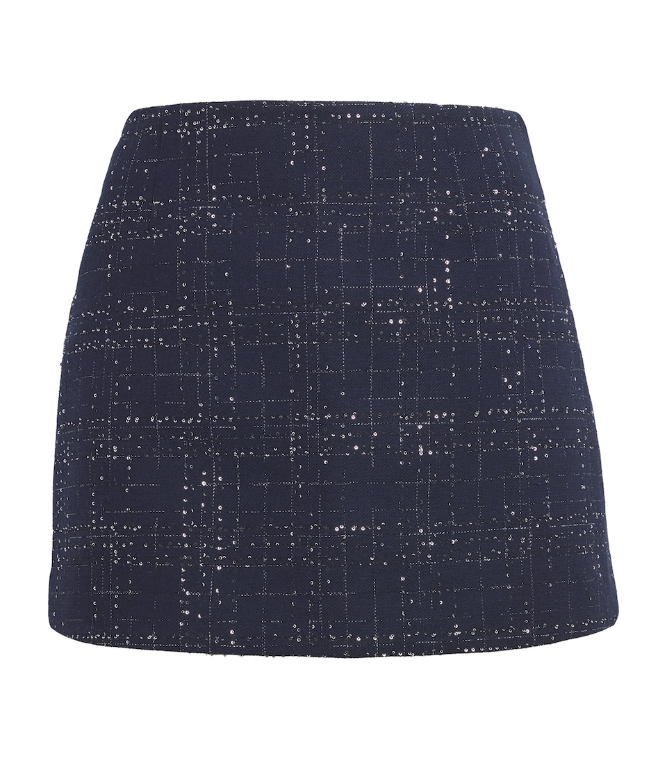 Maje Womens Check Mini Skort Navy
