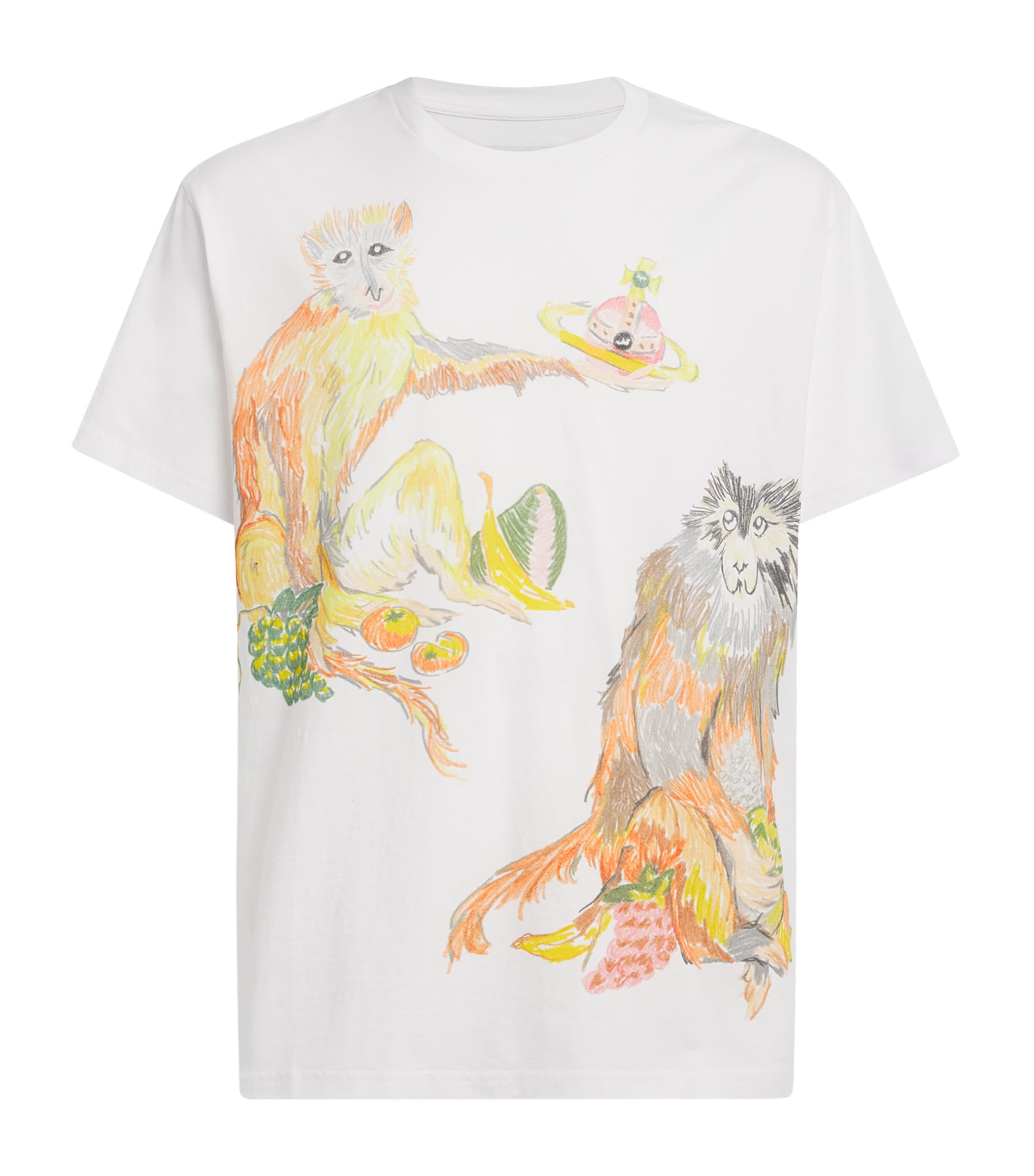 Vivienne Westwood Mens Organic Cotton Monkeys T-Shirt White