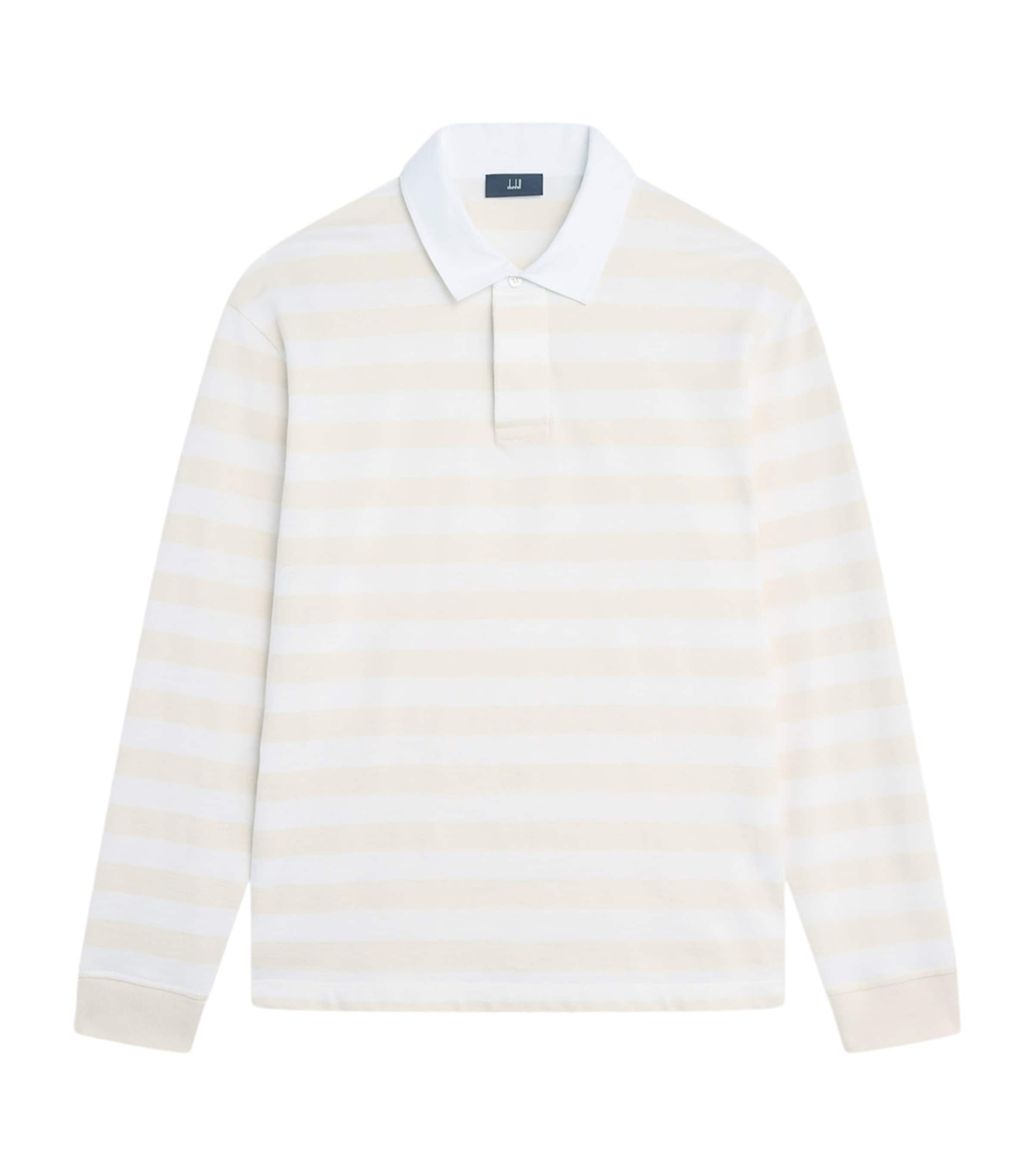 Dunhill Mens Cotton-Cashmere Stripe Polo Shirt