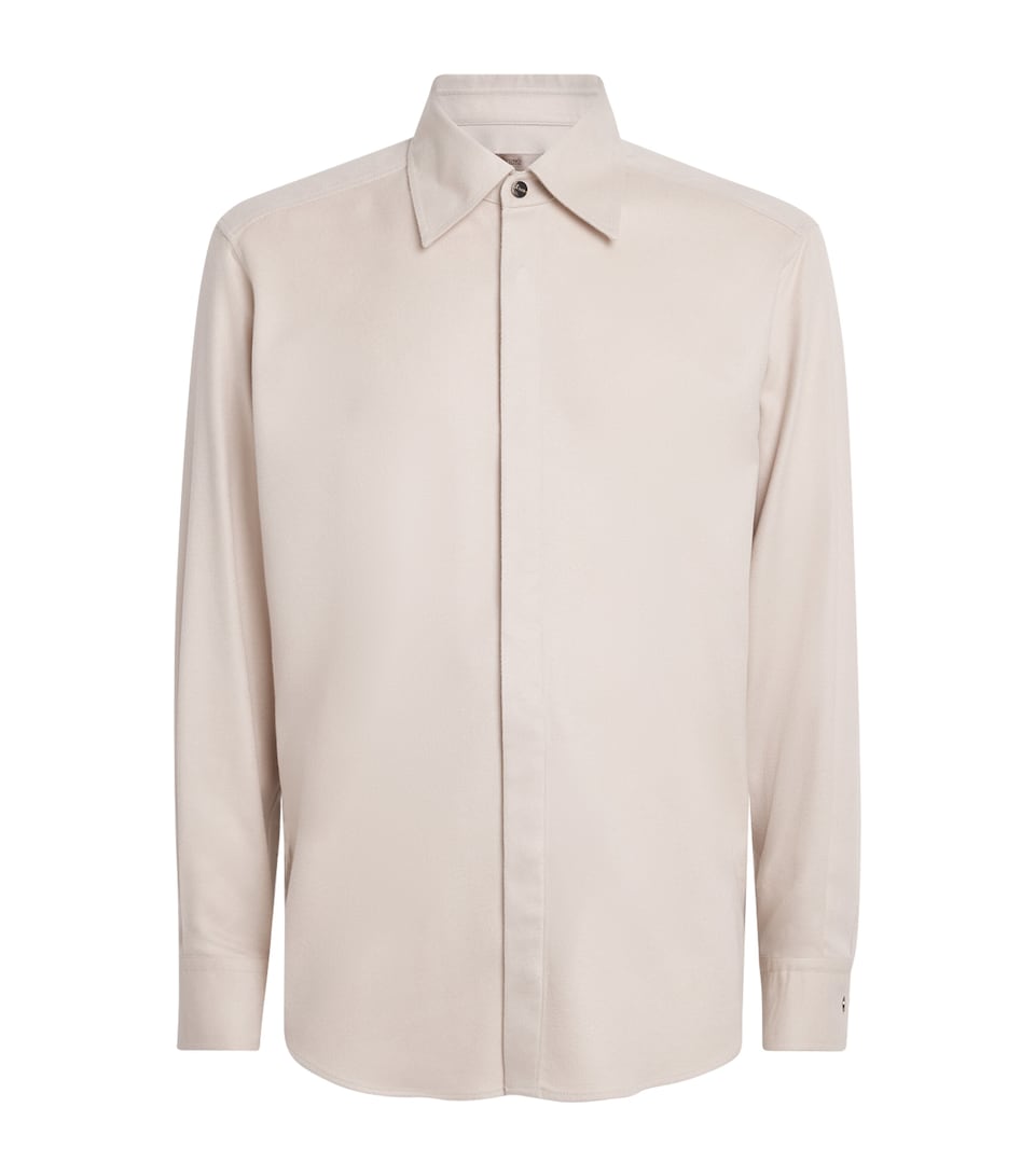 Herno Mens Silk-Cashmere Shirt Chantilly