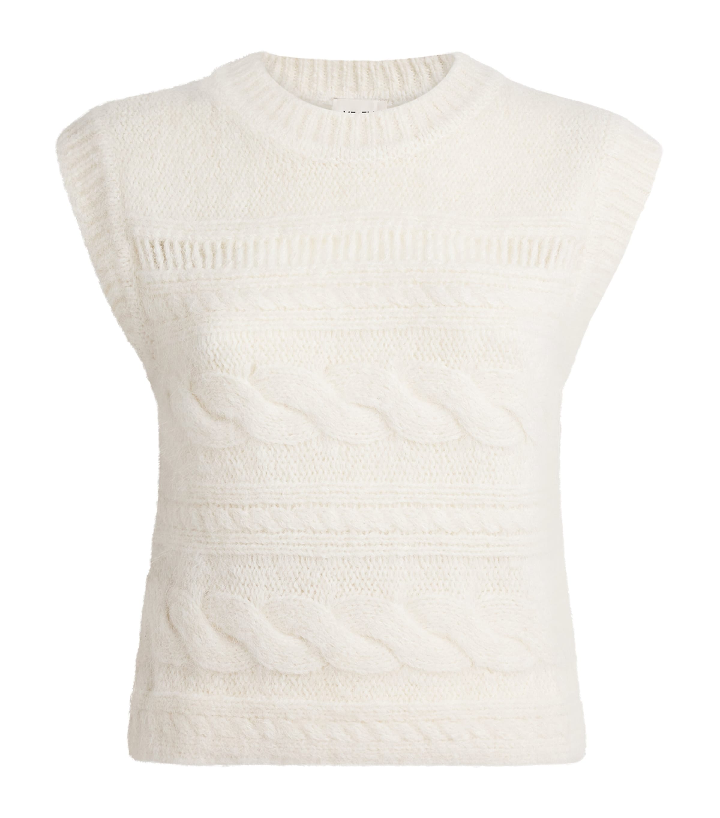 Alpaca-Wool-Blend Cable-Knit Sweater Vest