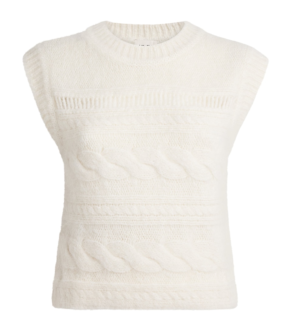 Alpaca-Wool-Blend Cable-Knit Sweater Vest