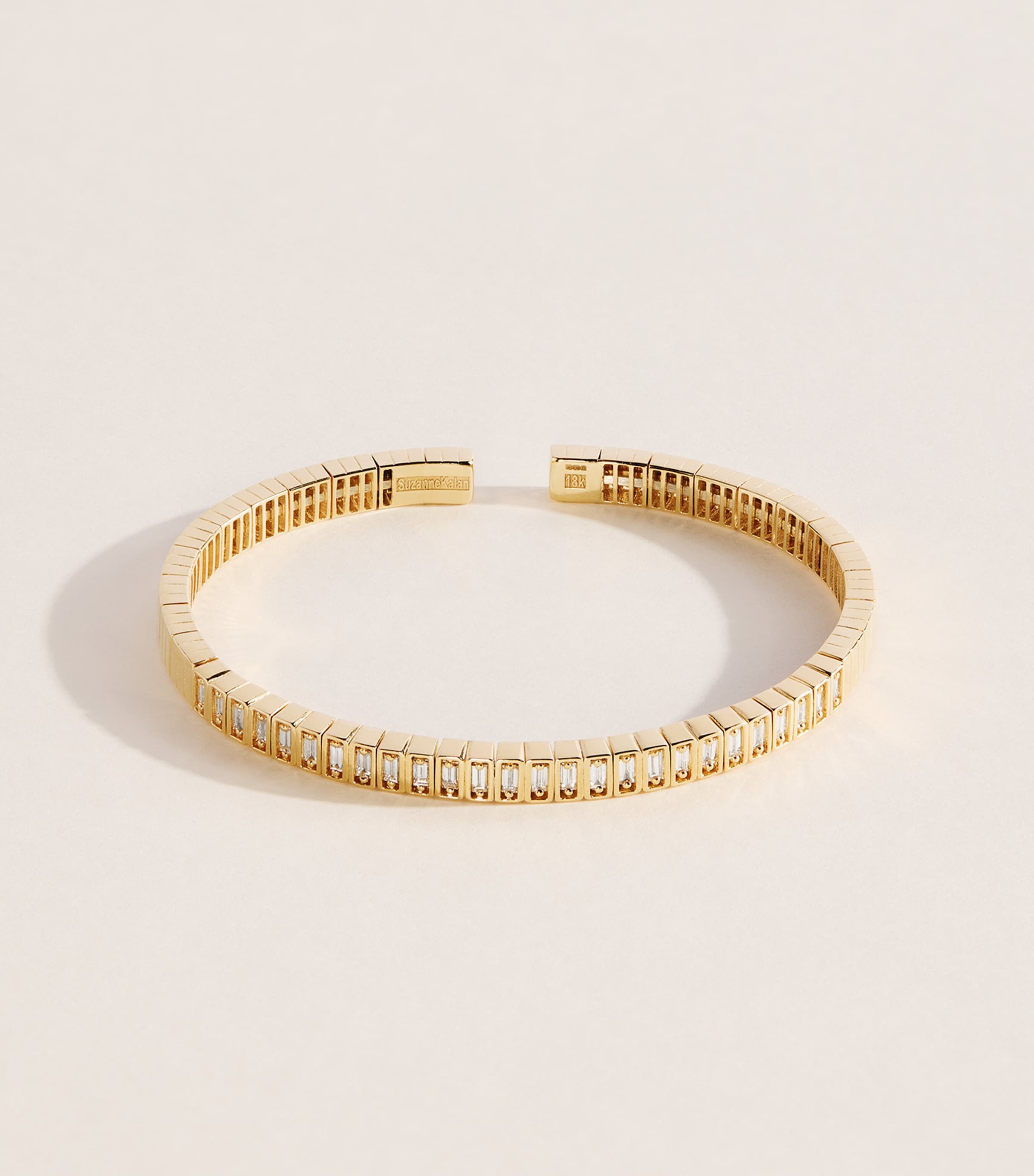 Suzanne Kalan Yellow Gold and Diamond Inlay Bangle Yg/wd