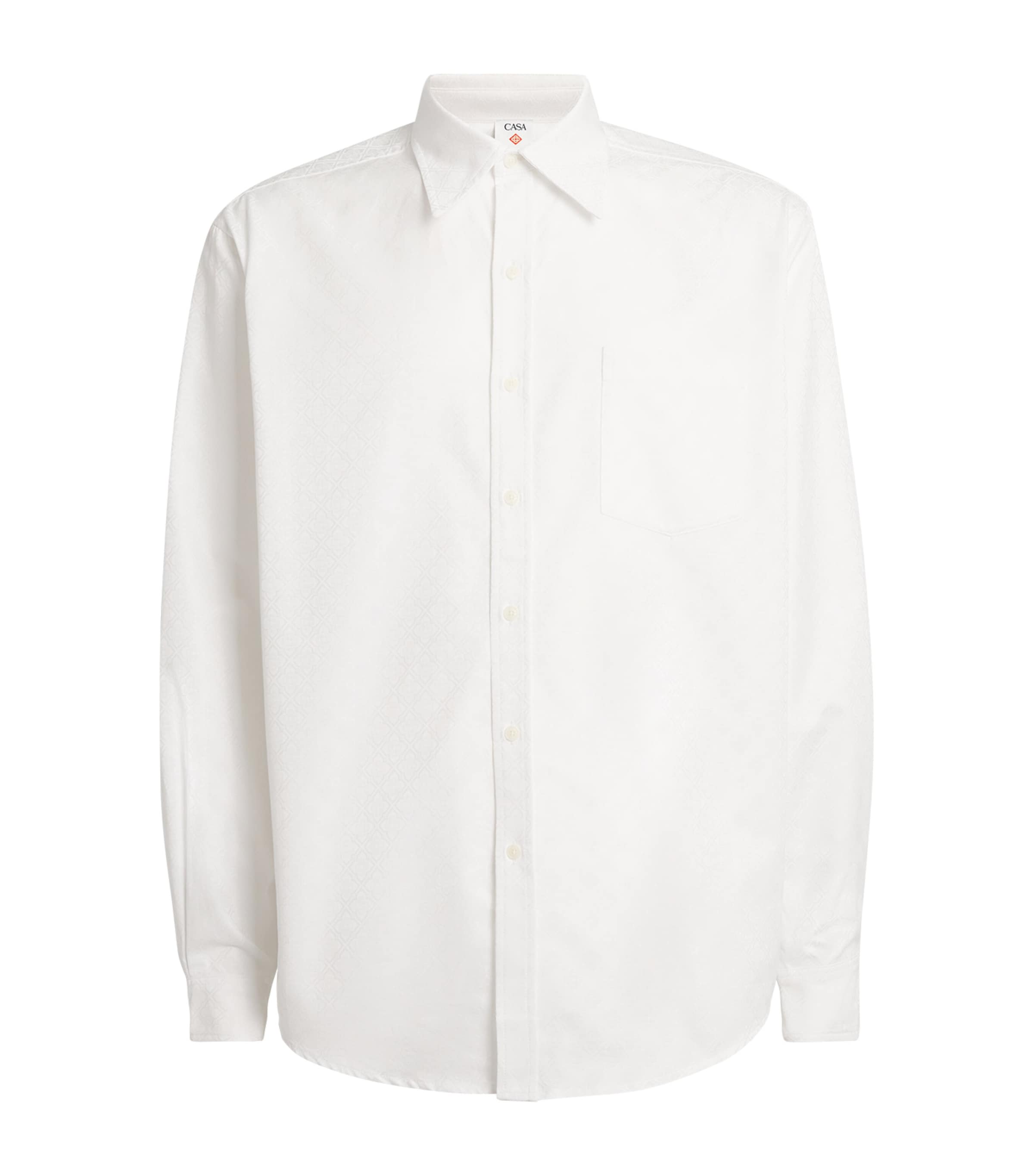 Casablanca Mens Cotton Monogram Oxford Shirt White Monogram