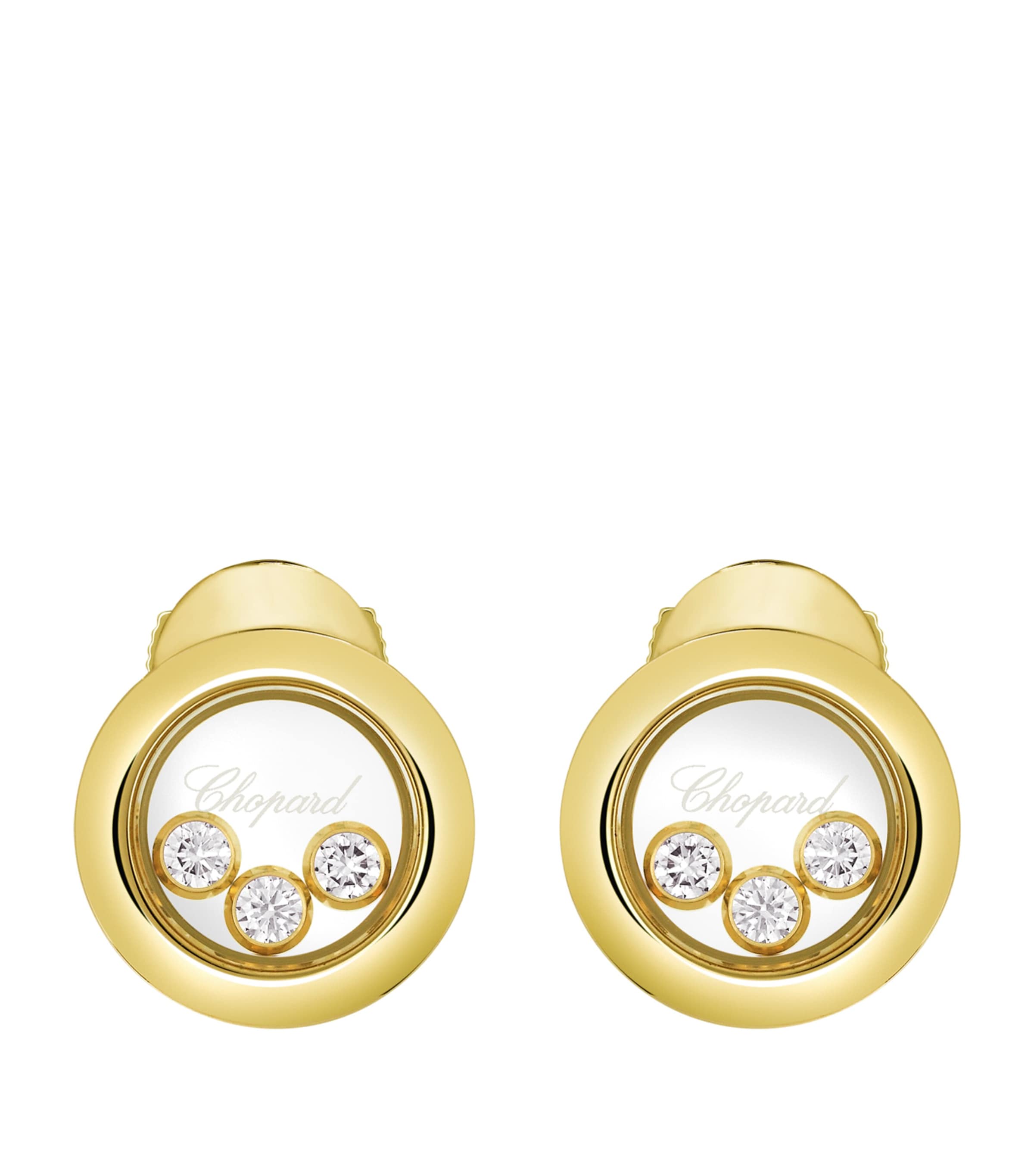 Yellow Gold and Diamond Happy Diamonds Icons Earrings