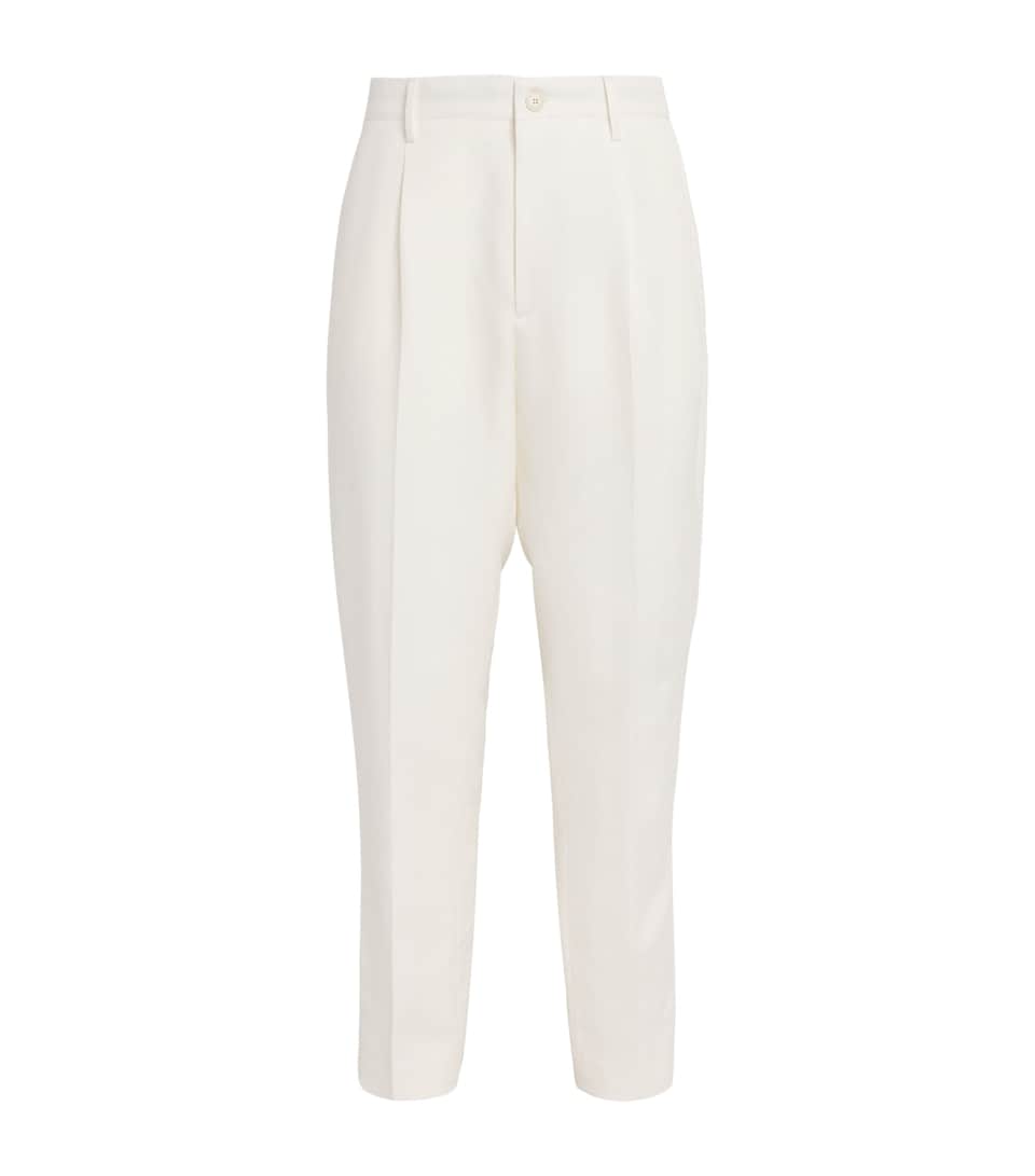 Canali Mens Linen-Silk Straight Suit Trousers