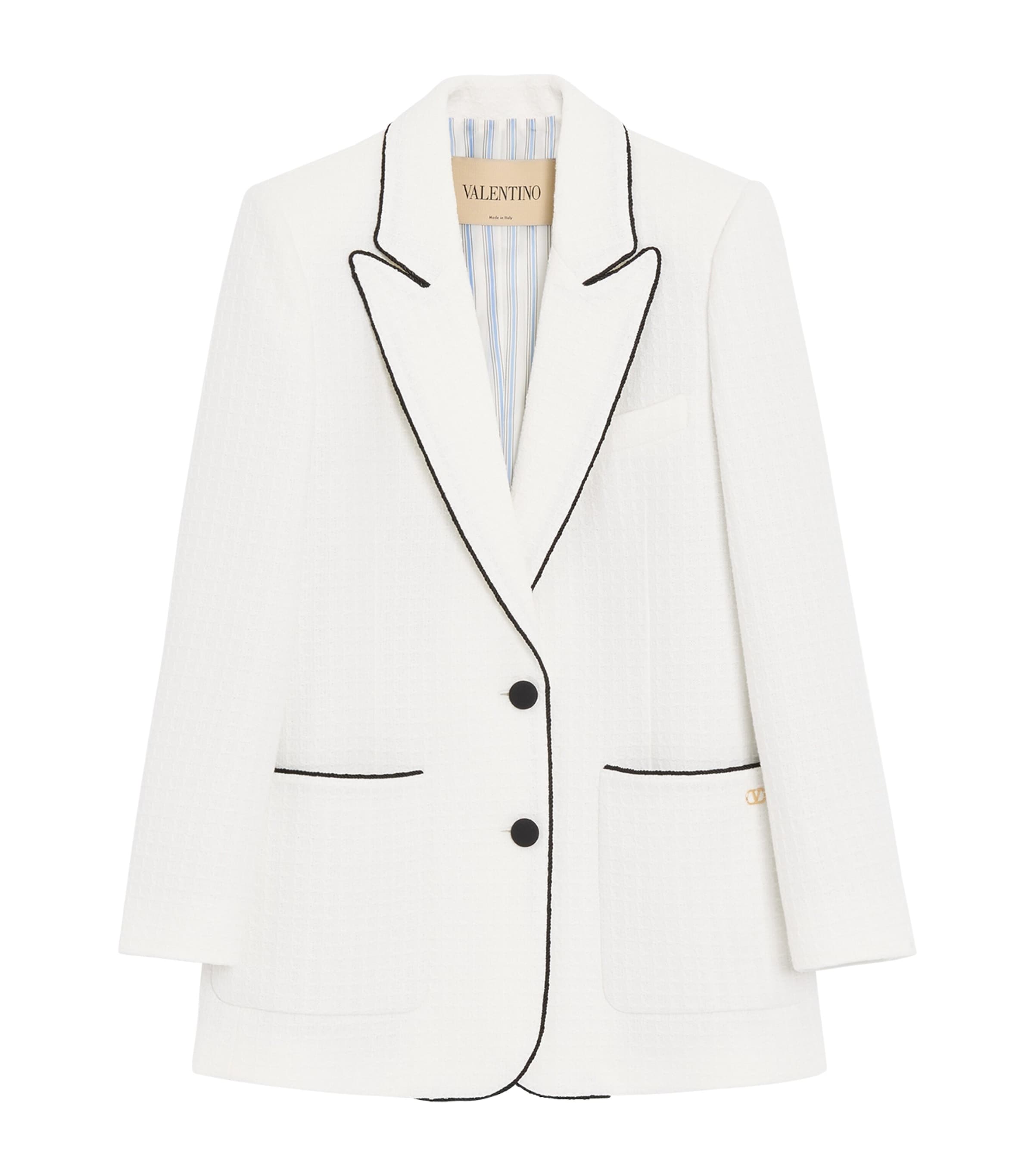 Valentino Womens Cotton Tweed Blazer Cbj
