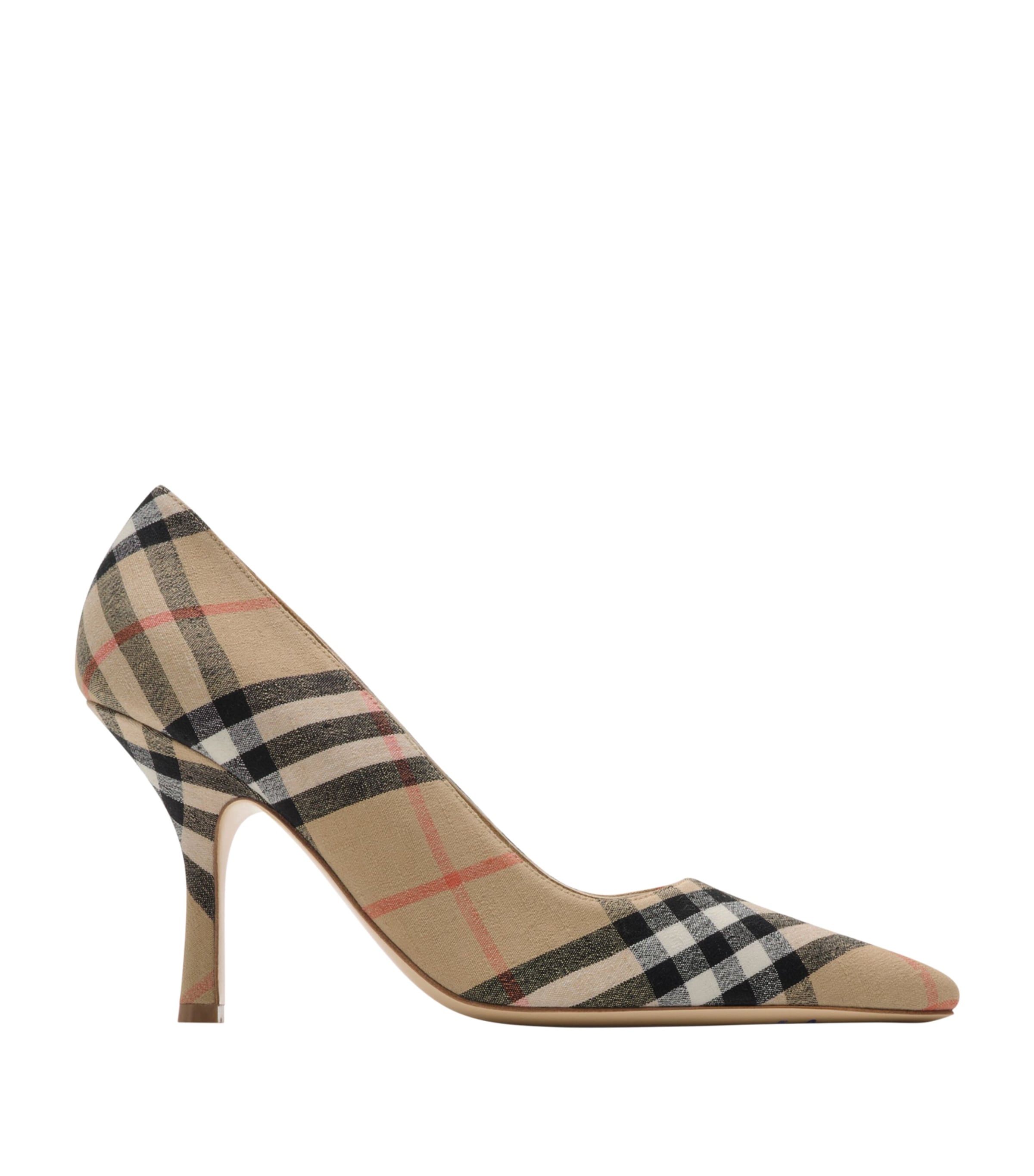 Linen Check Dame Pumps​ 90