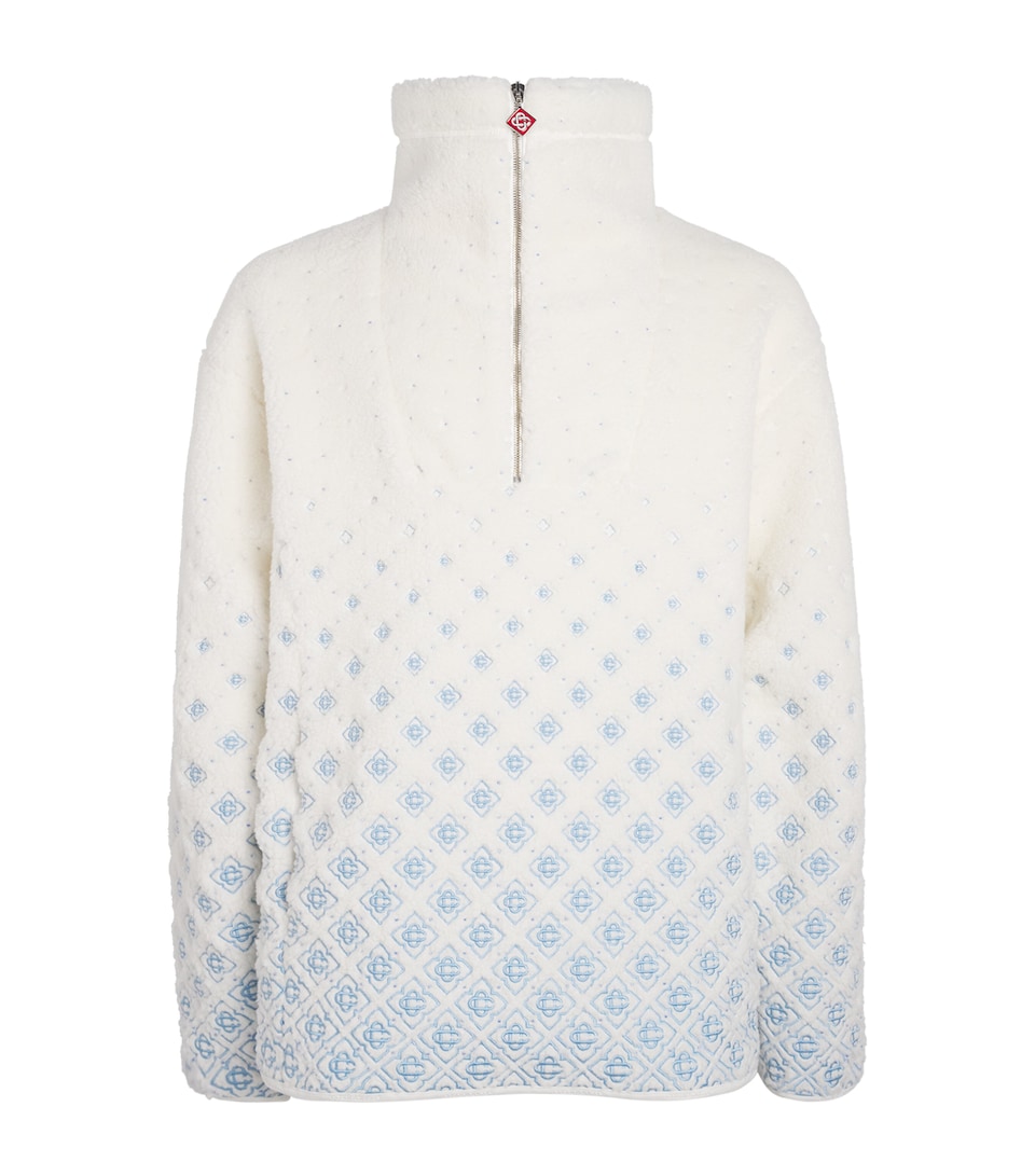 Embroidered Gradient Fleece Jacket