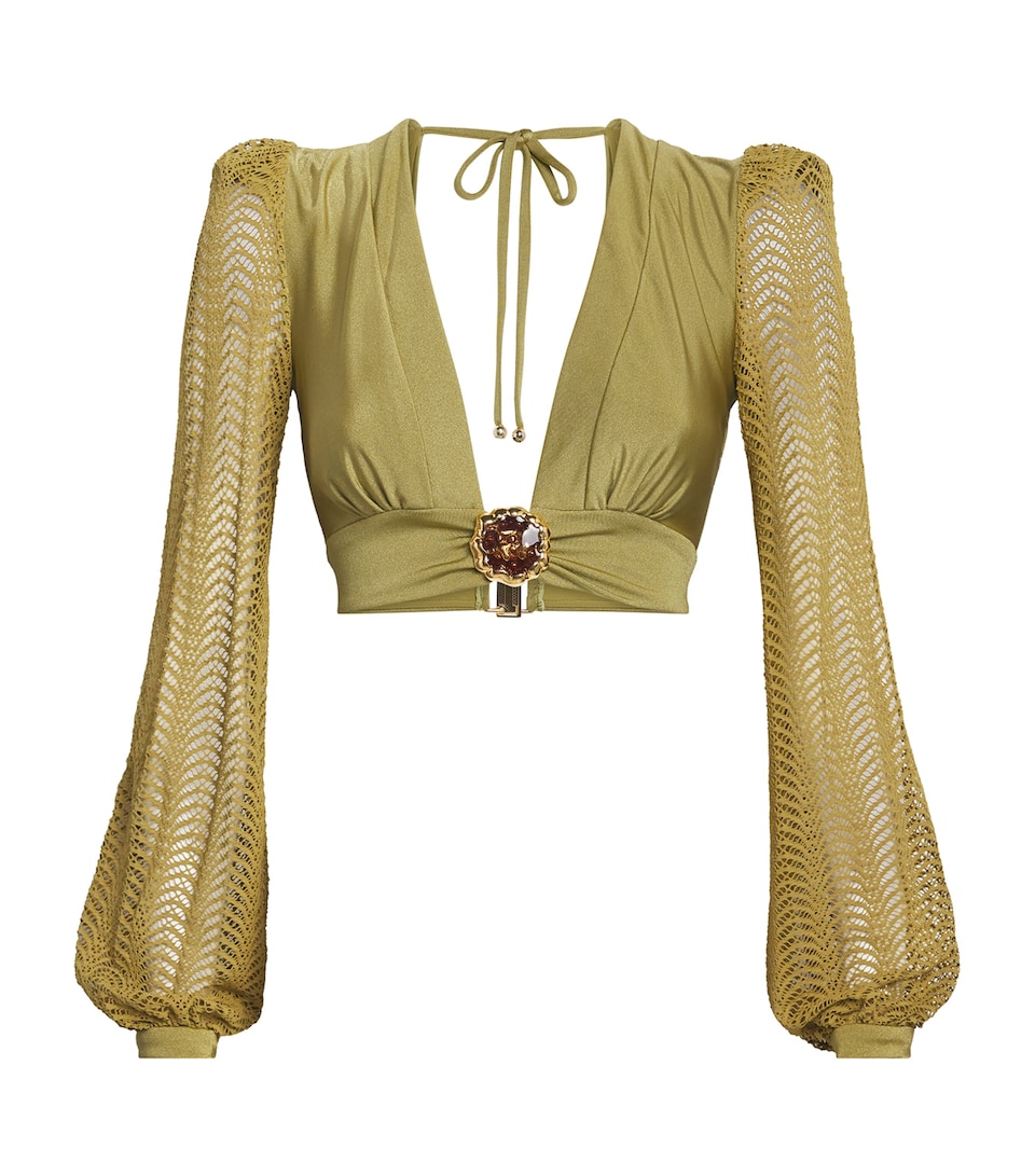 Gemstone-Detail Crop Top