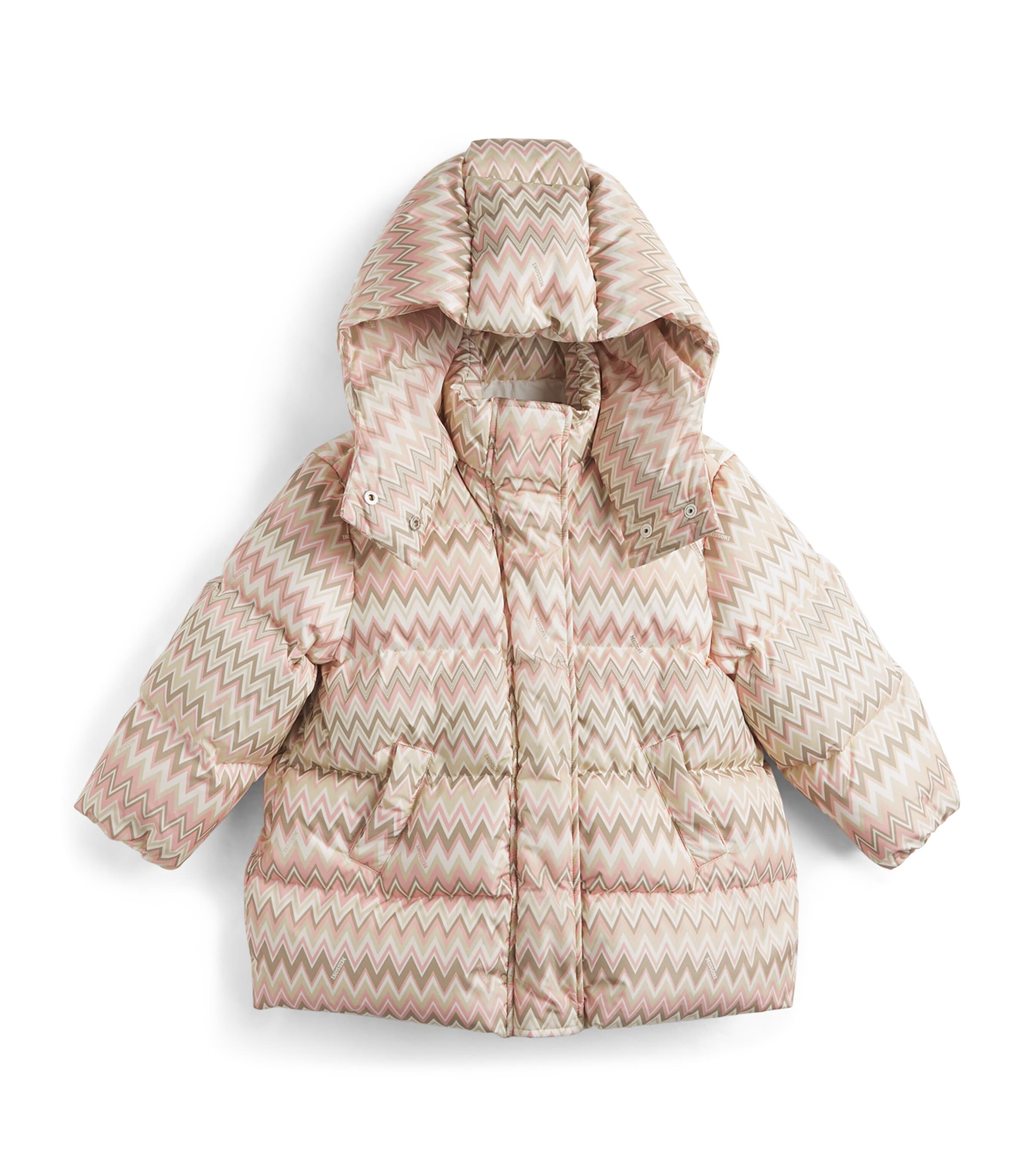 Missoni Kids Zigzag Puffer Jacket (4-14 Years) Rosa/beige