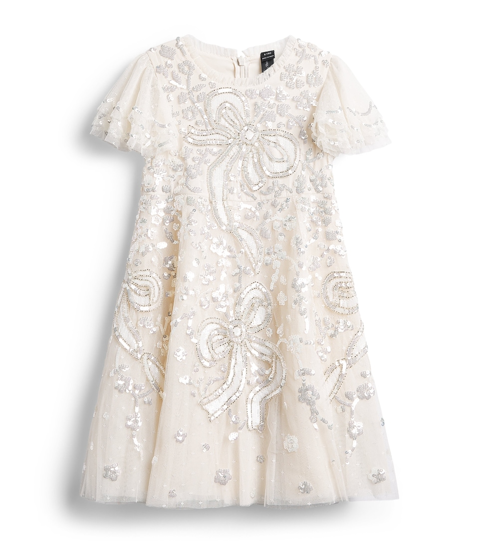 Needle & Thread Embellished Tulle Shirley Ribbon Dress (3-7 Years) Crm Cream