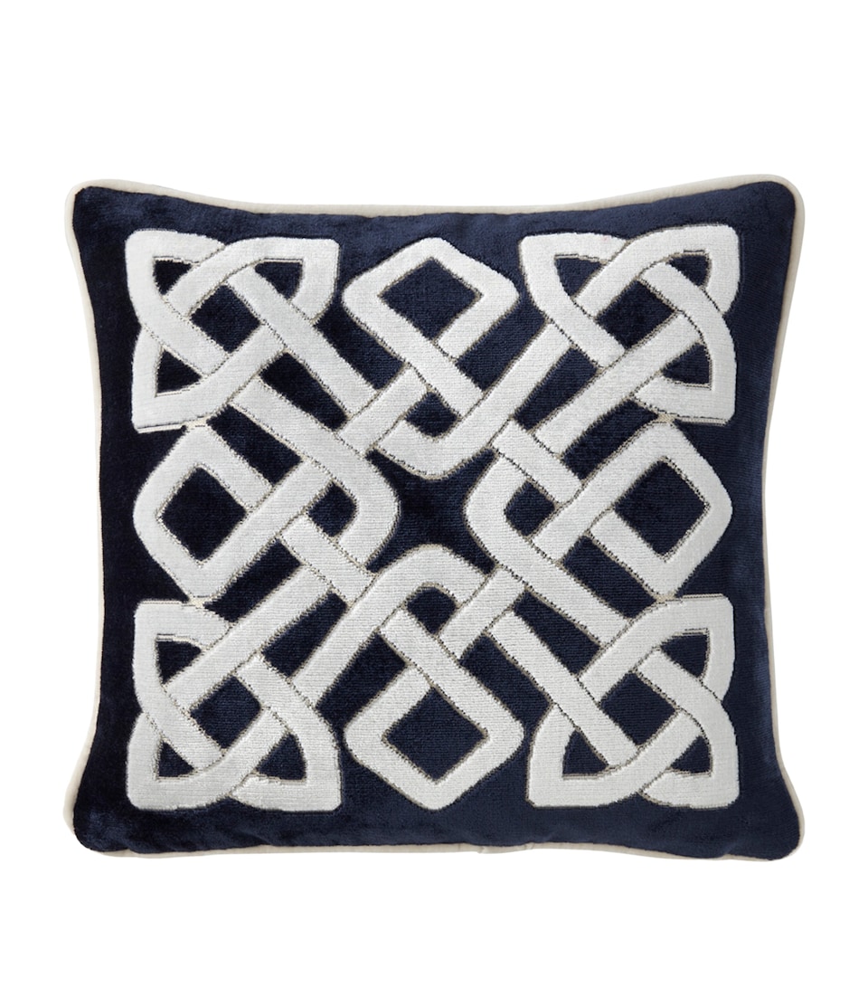 Entrelac Marine Square Cushion Cover (45cm x 45cm)