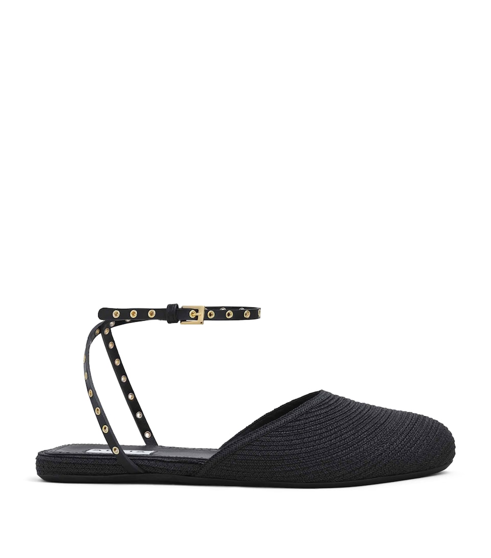 Raffia and Leather Espadrilles