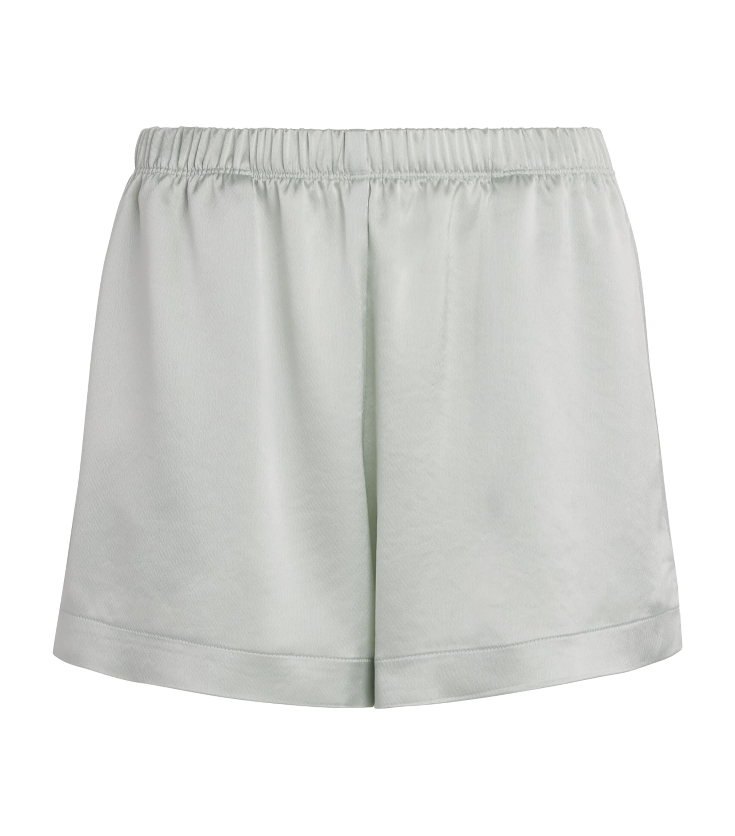 LESET Womens Satin Barb Shorts Watercress