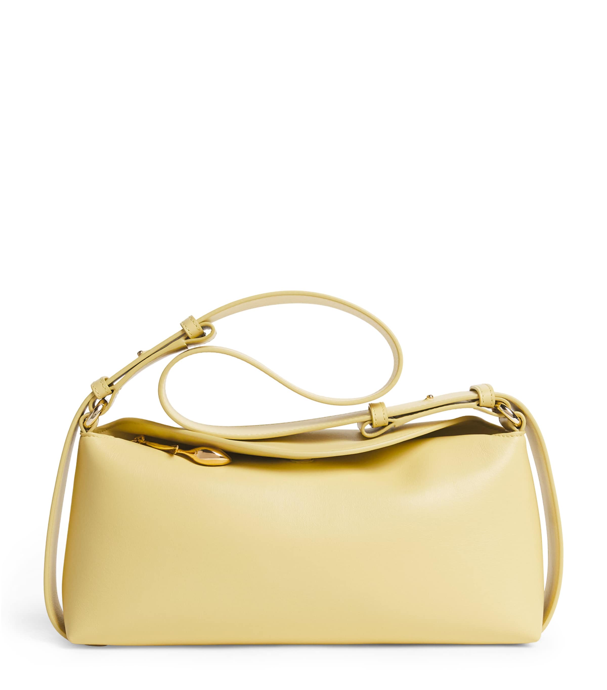 Erdem Leather Bloom Shoulder Bag Citron