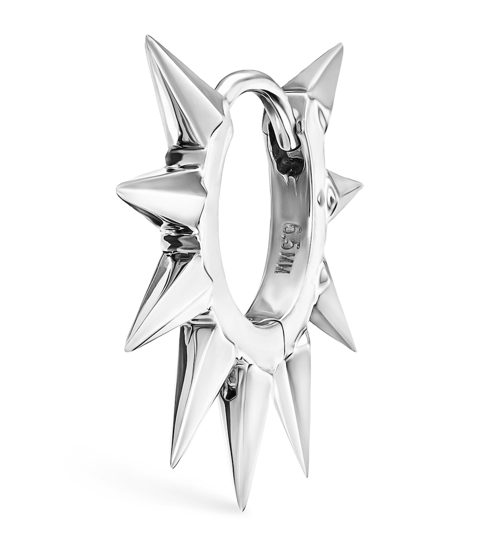 White Gold Metal Mohawk Hoop Earring (6.5mm)